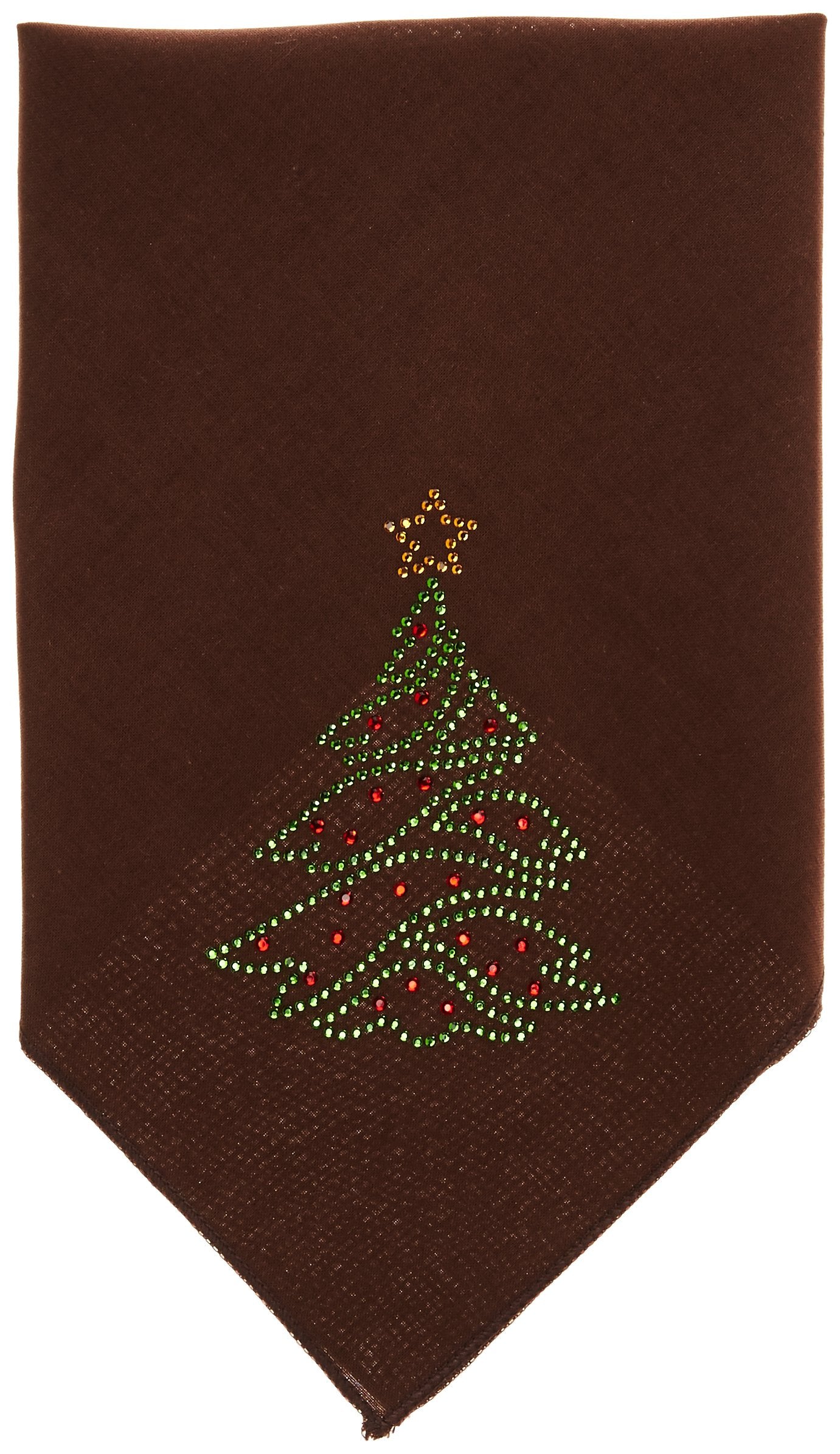 Mirage Pet Products Christmas Tree Rhinestone Bandana, Small, Cocoa
