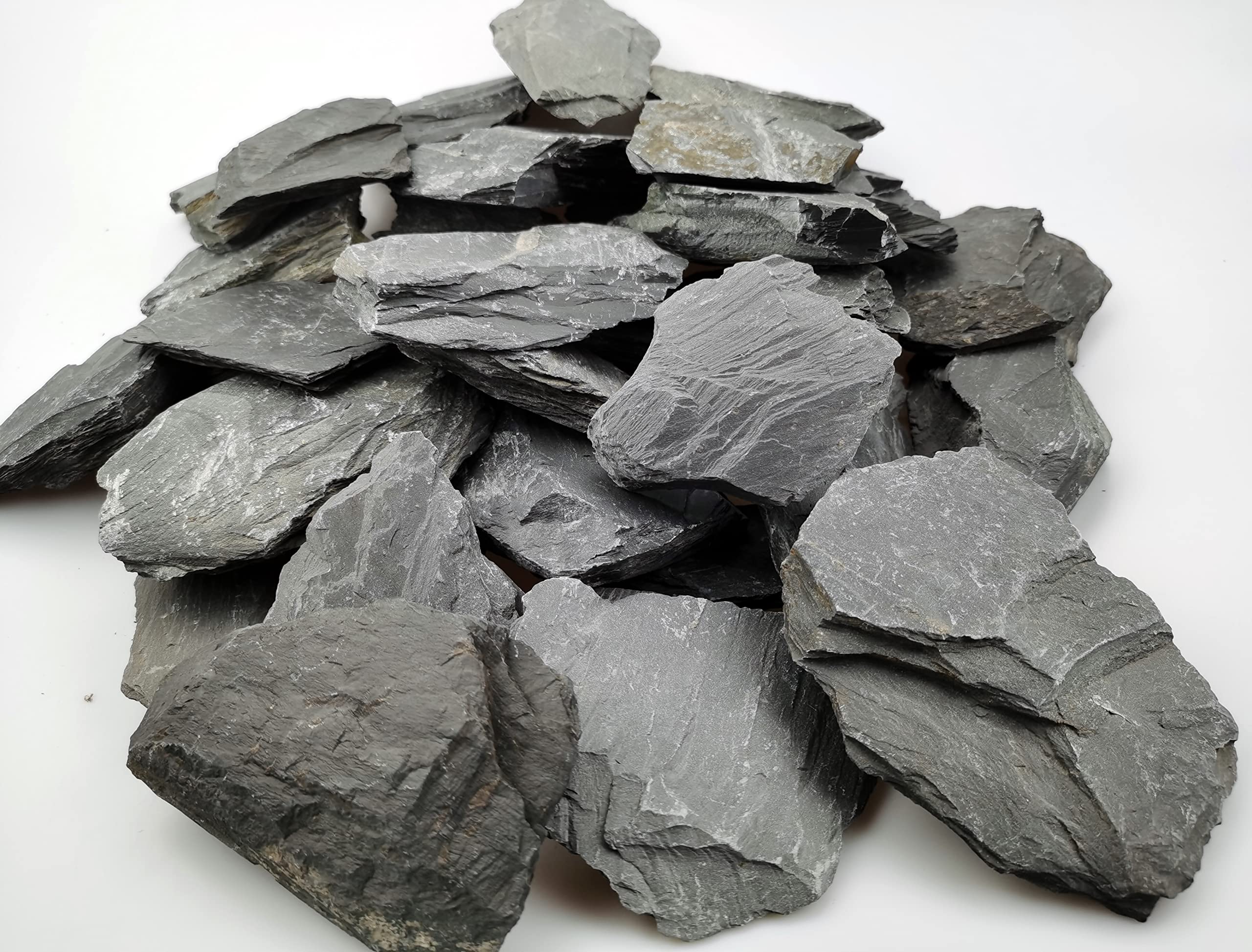 Voulosimi Natural Slate Rocks 5 To 7 Inch Ph Neutral Stone Perfect Rocks For Aquariums, Landscaping Model,Tank Decoration,Amphib