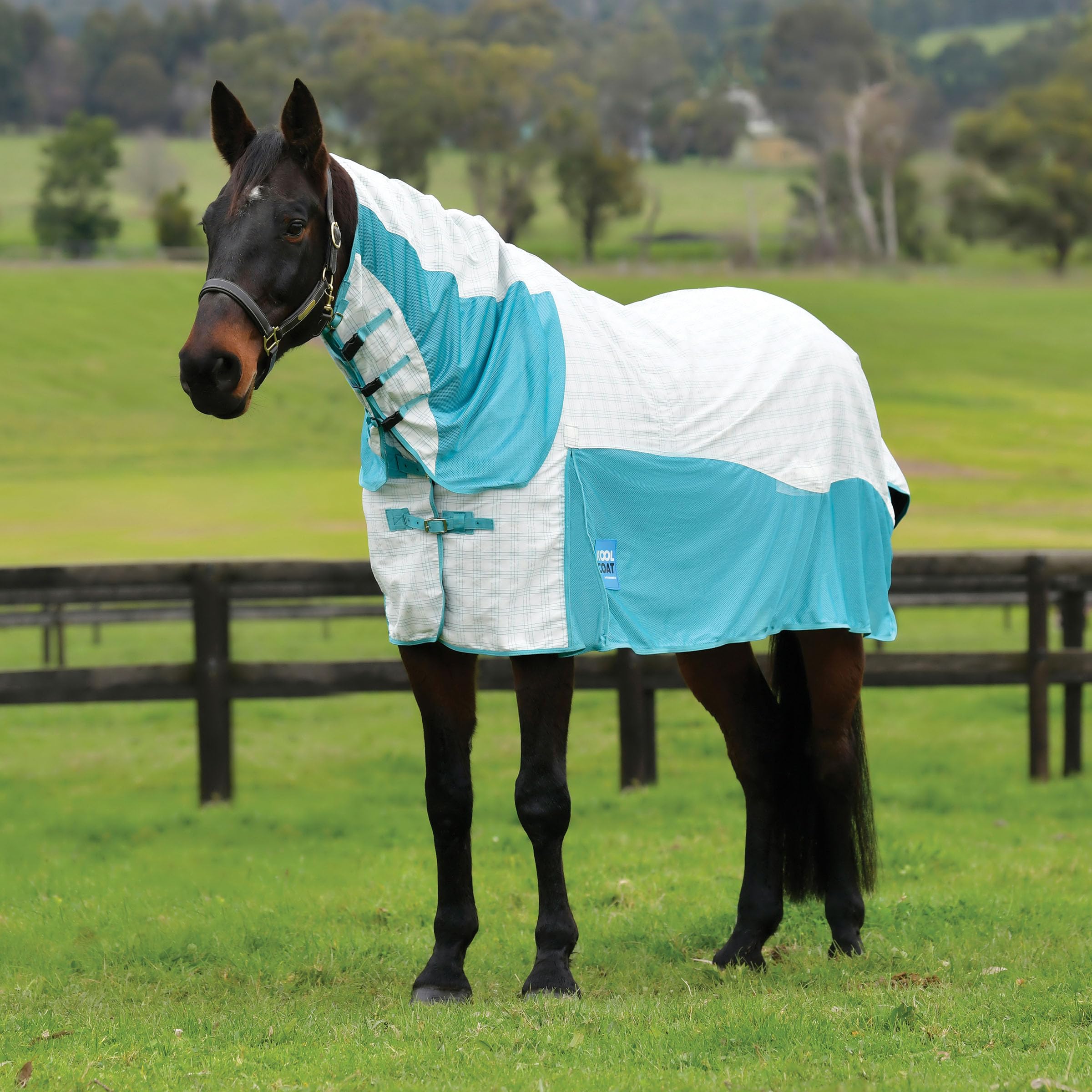 Kool Coat Cotton Airstream Ii Detach-A-Neck White/Mint 66''