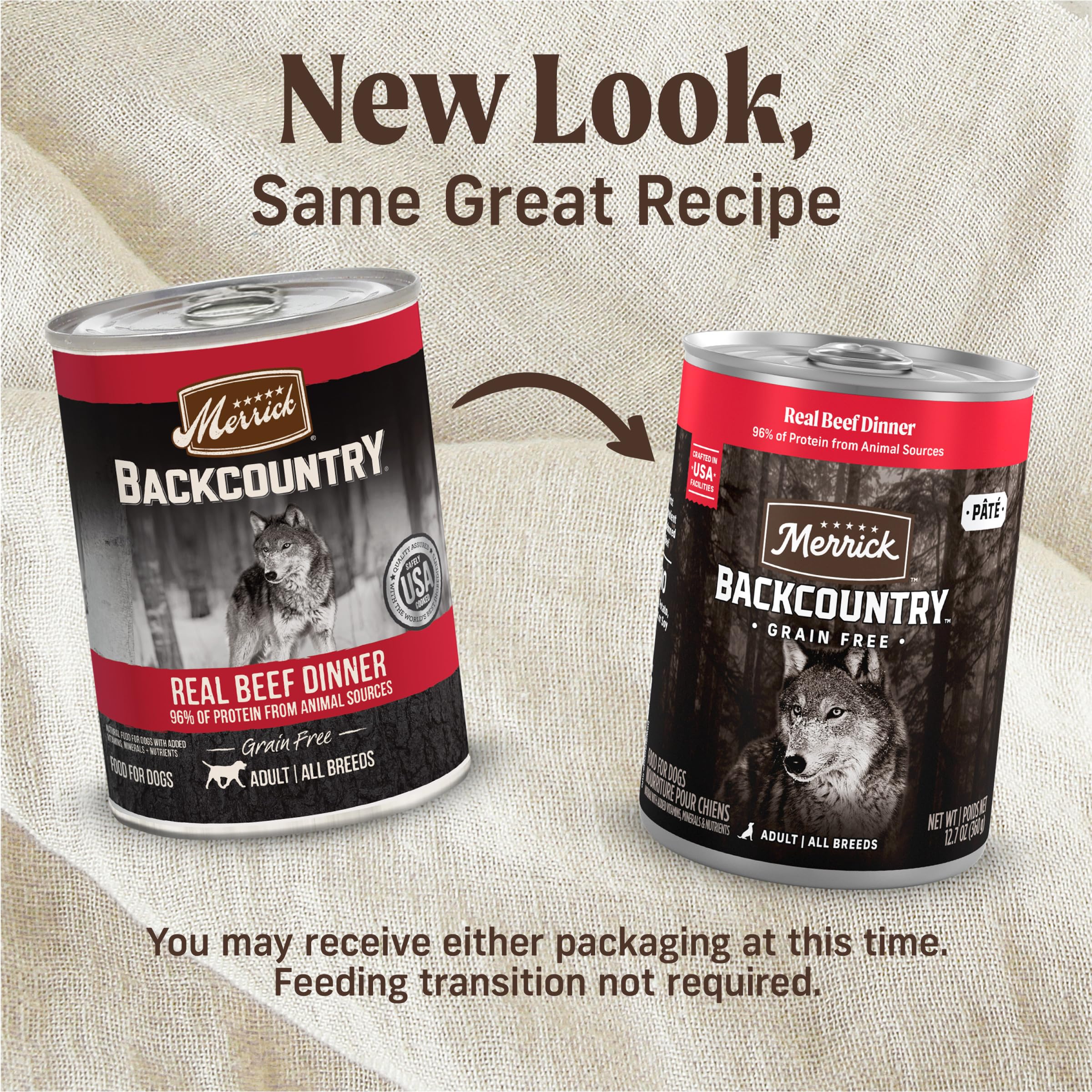 Merrick Backcountry Grain Free Premium Canned Wet Dog Food, Soft And Healthy Recipe, Real Beef Dinner - (Pack of 12) 12.7 oz. Ca
