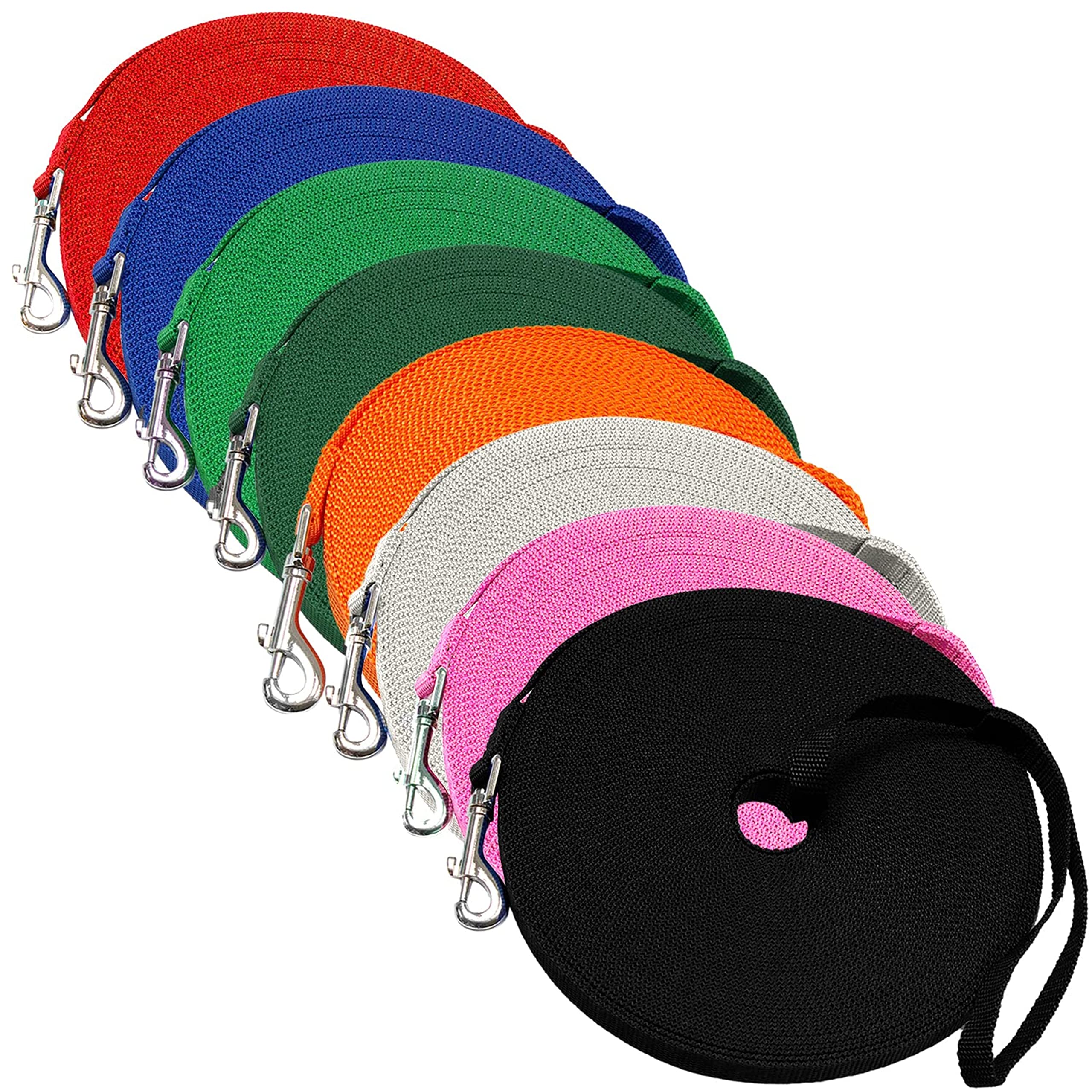 Downtown Pet Supply - Long Dog Leash - Dog Training Leash - Recall & Obedience Dog Training Tools - Nylon - 150 ft - Black Dog L