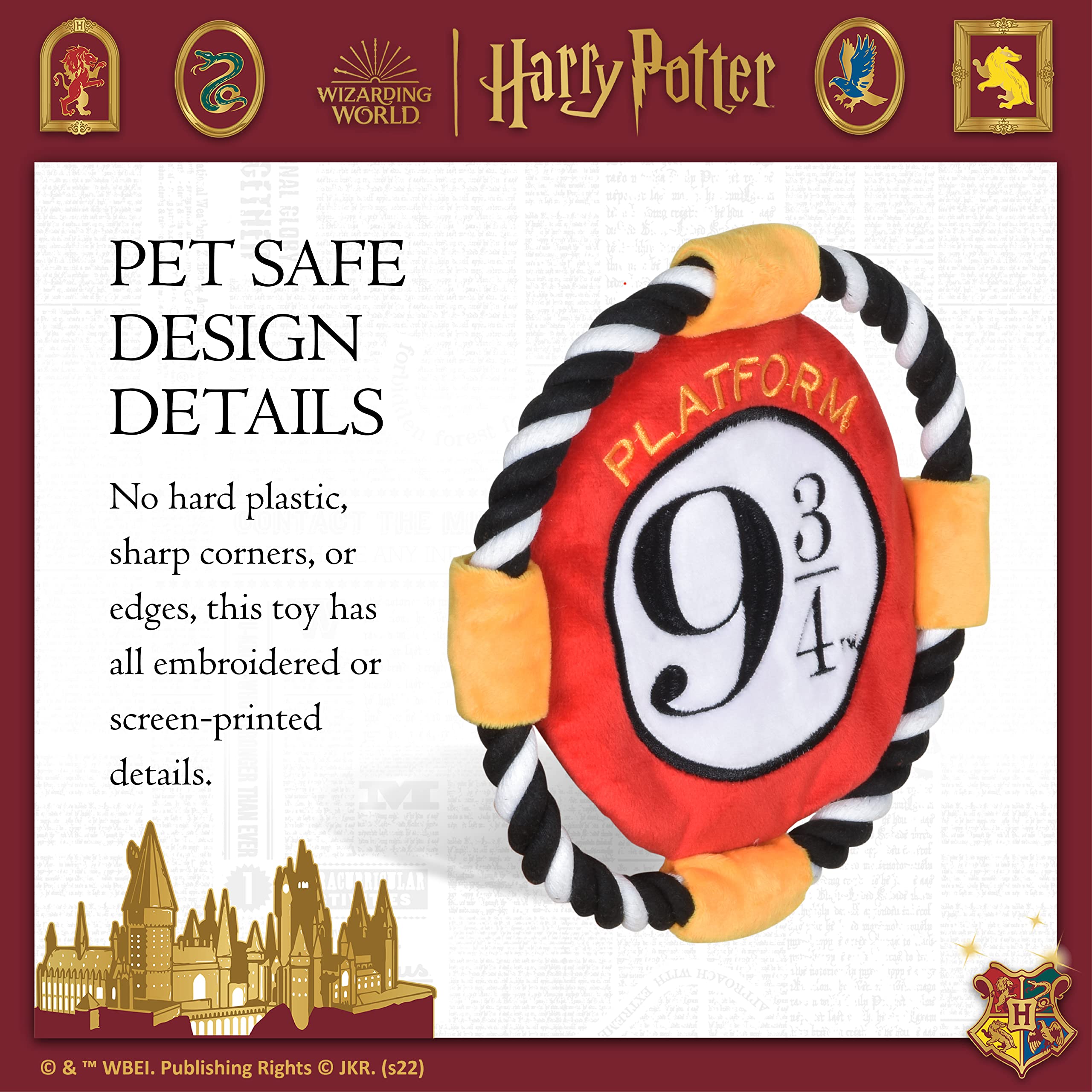 Harry Potter 9 3/4 Platform Frisbee Pet Toy | Frisbee for Dogs in Themed Design, Frisbee Dog Toy, Rope Dog Toy | Dog Toy Platfor