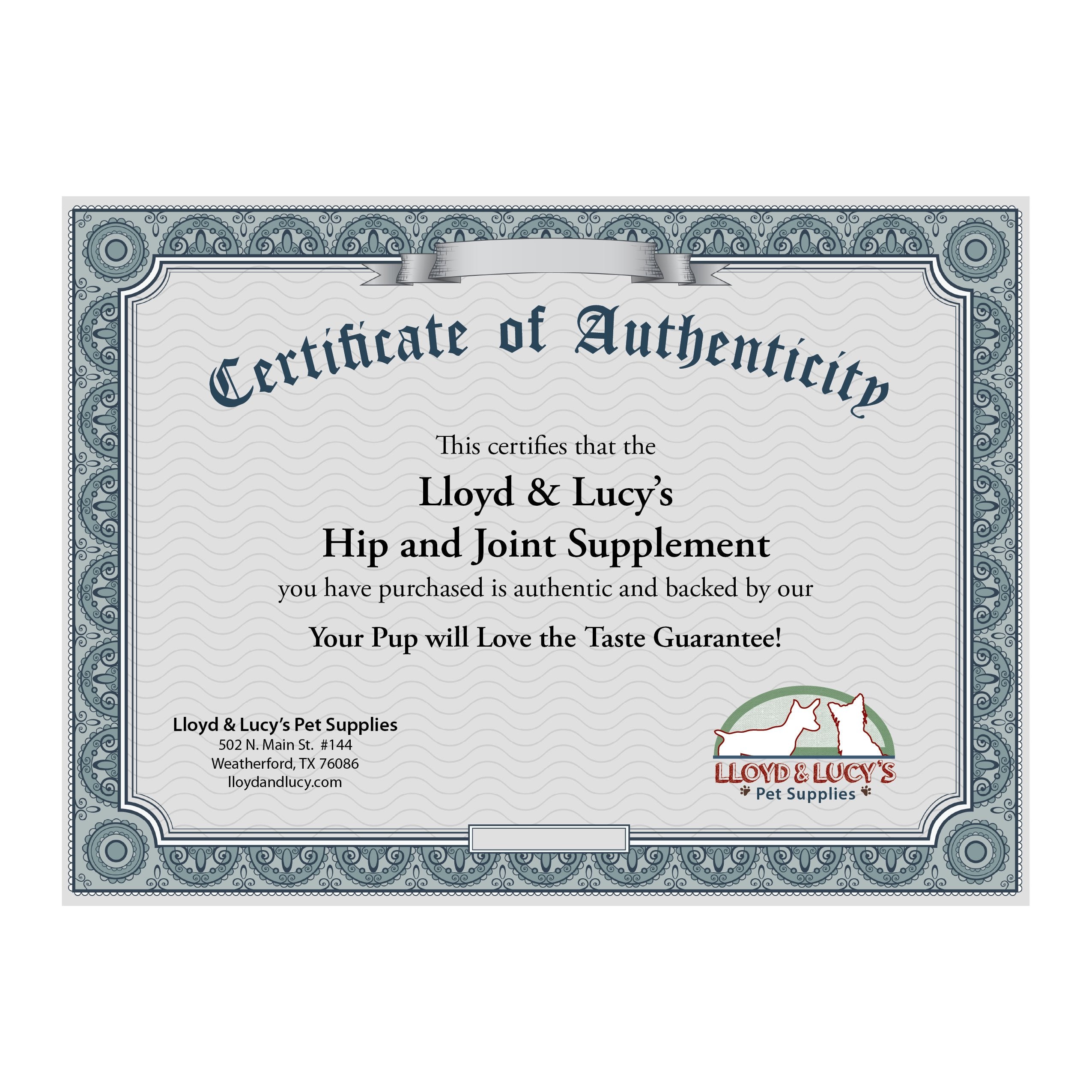 Lloyd & Lucys Hip and Joint Supplement for Dogs - Chewable Multivitamin with Glucosamine, Chondroitin, MSM and Vitamin C - Heal