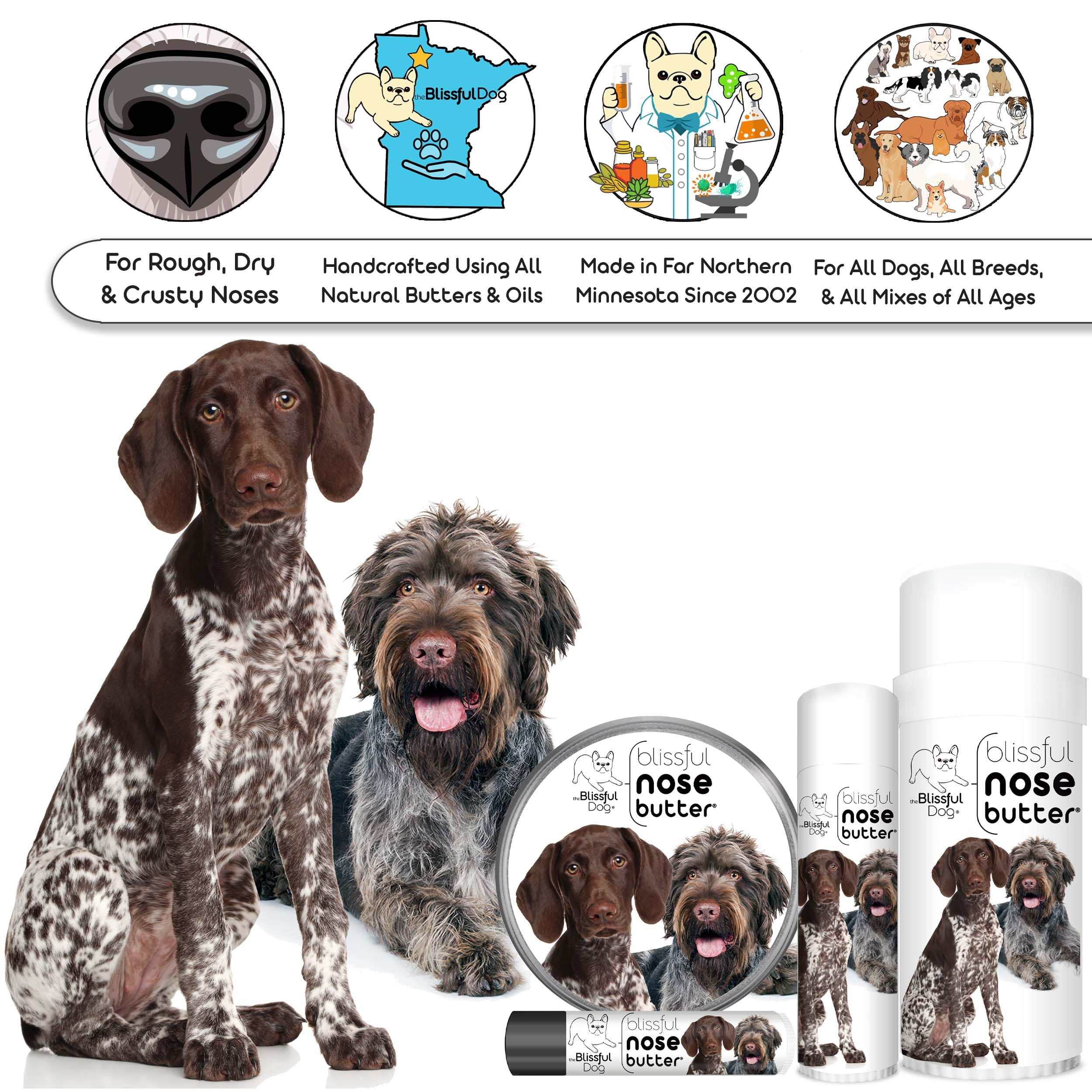 The Blissful Dog German Shorthaired Pointer Nose Butter, Versatile Dog Nose Balm for Dry Nose, Handcrafted Nose Moisturizer, Eas
