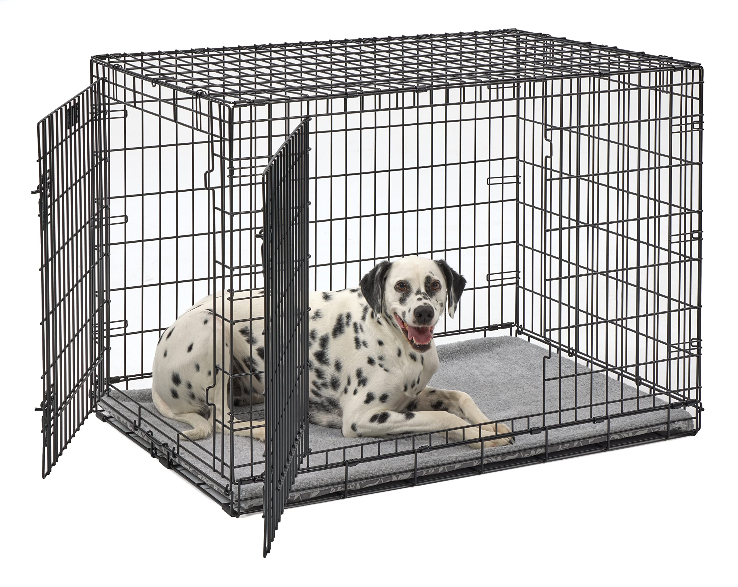 Midwest Homes For Pets Quiet Time Reversible Crate Pan Cover 42' Gray Floral/Fleece