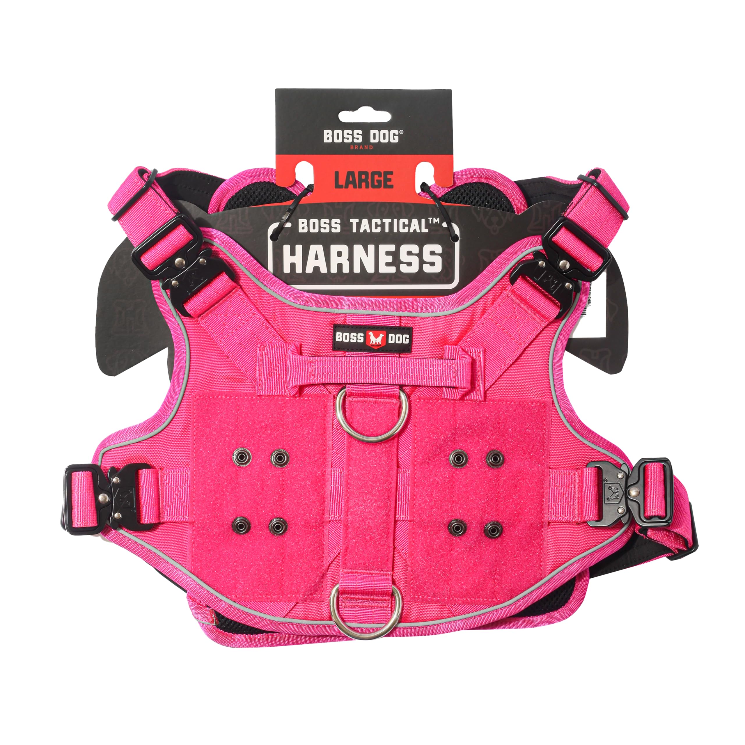 Boss Dog Tactical Harness, Hot Pink, Large