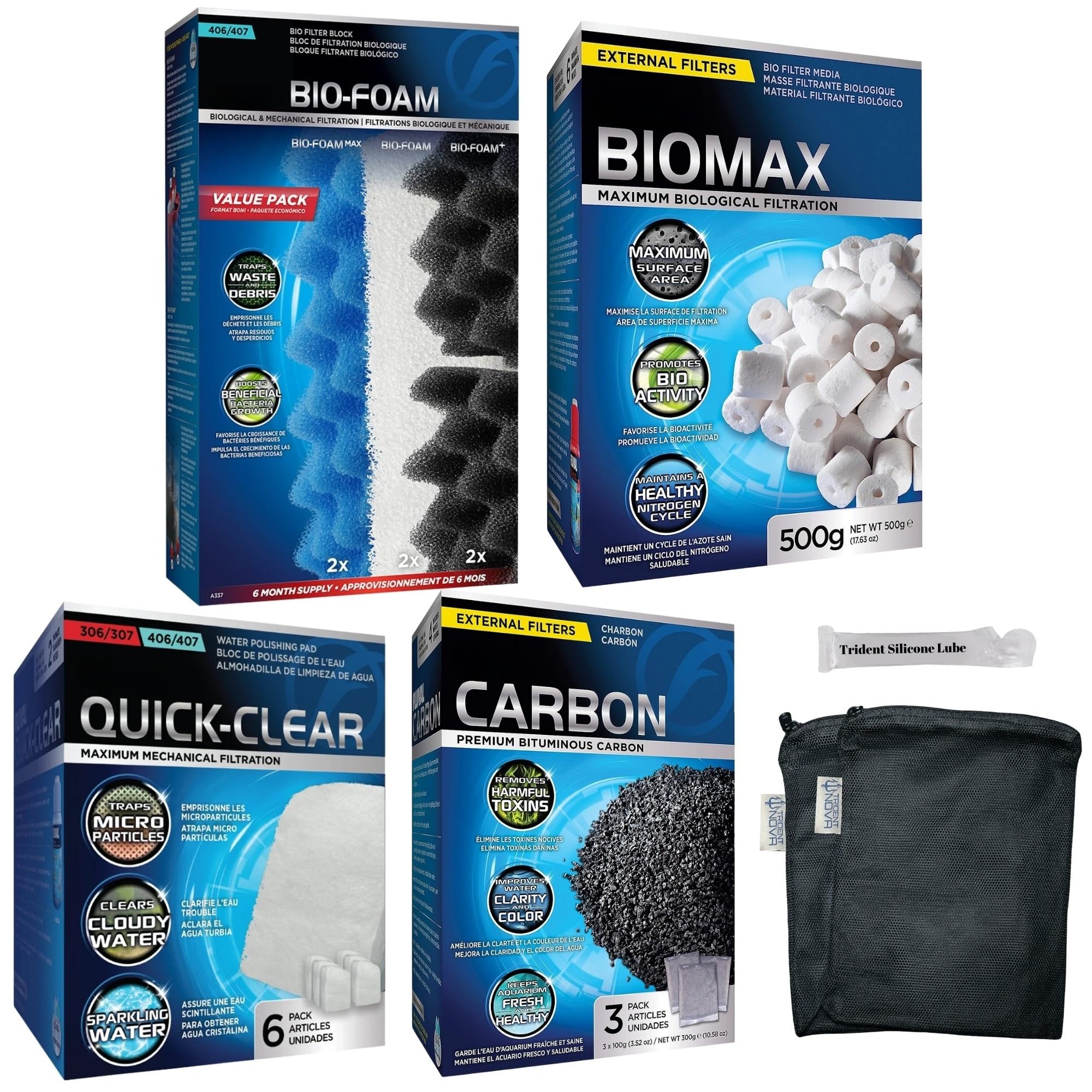Trident Nova Filter Media 306/307 Filter Media Canister Filter Maintenance & Replacement Filter Media Kit, Including Trident Nov