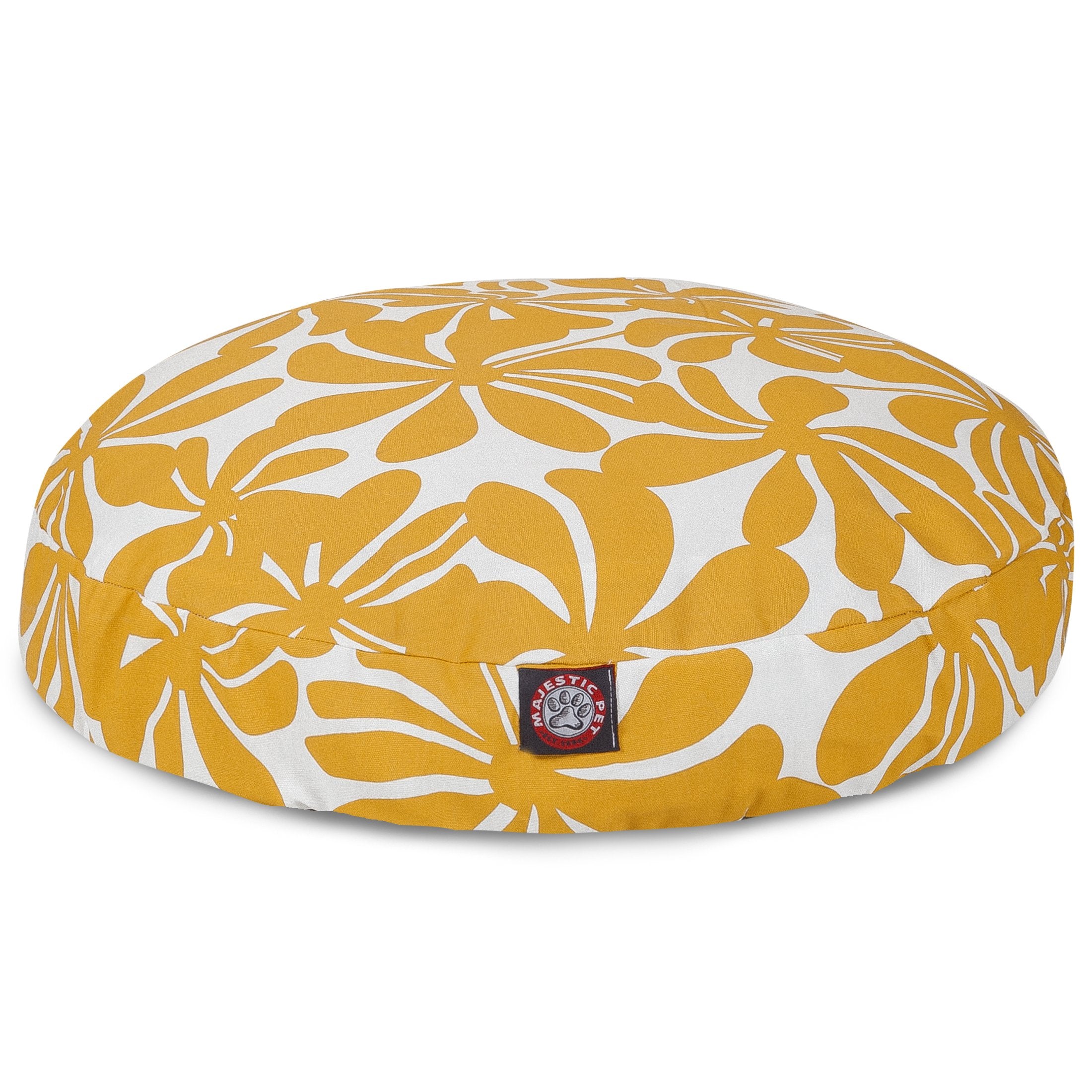 Yellow Plantation Small Round Indoor Outdoor Pet Dog Bed With Removable Washable Cover By Majestic Pet Products