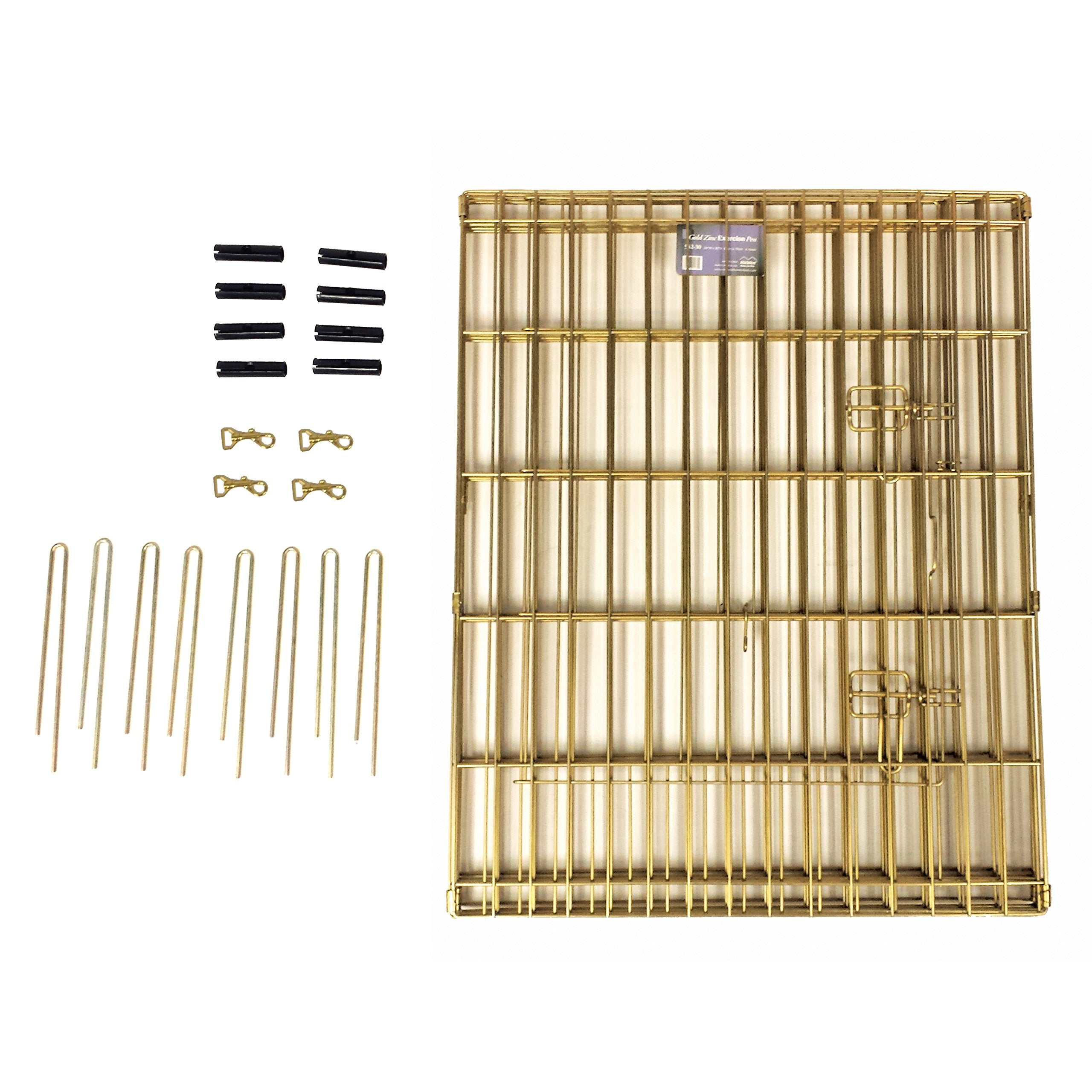 Midwest Homes For Pets Dog Exercise Pen & Playpen, 24'W X 24'H, No Door, Gold Zinc
