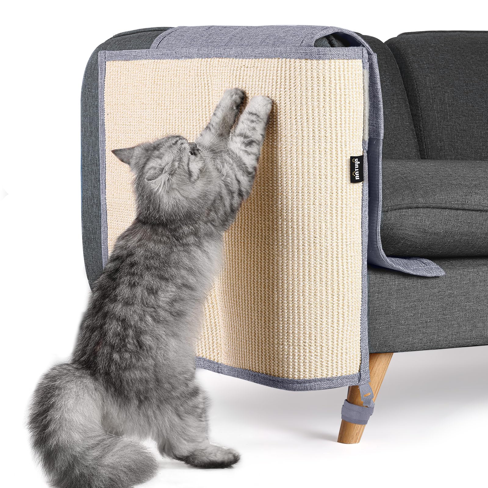 Natuya Furniture Protectors From Cats - Couch Protector From Cat Claws With Sisal Scratching Pad Anti Cat Scratch Furniture Couc