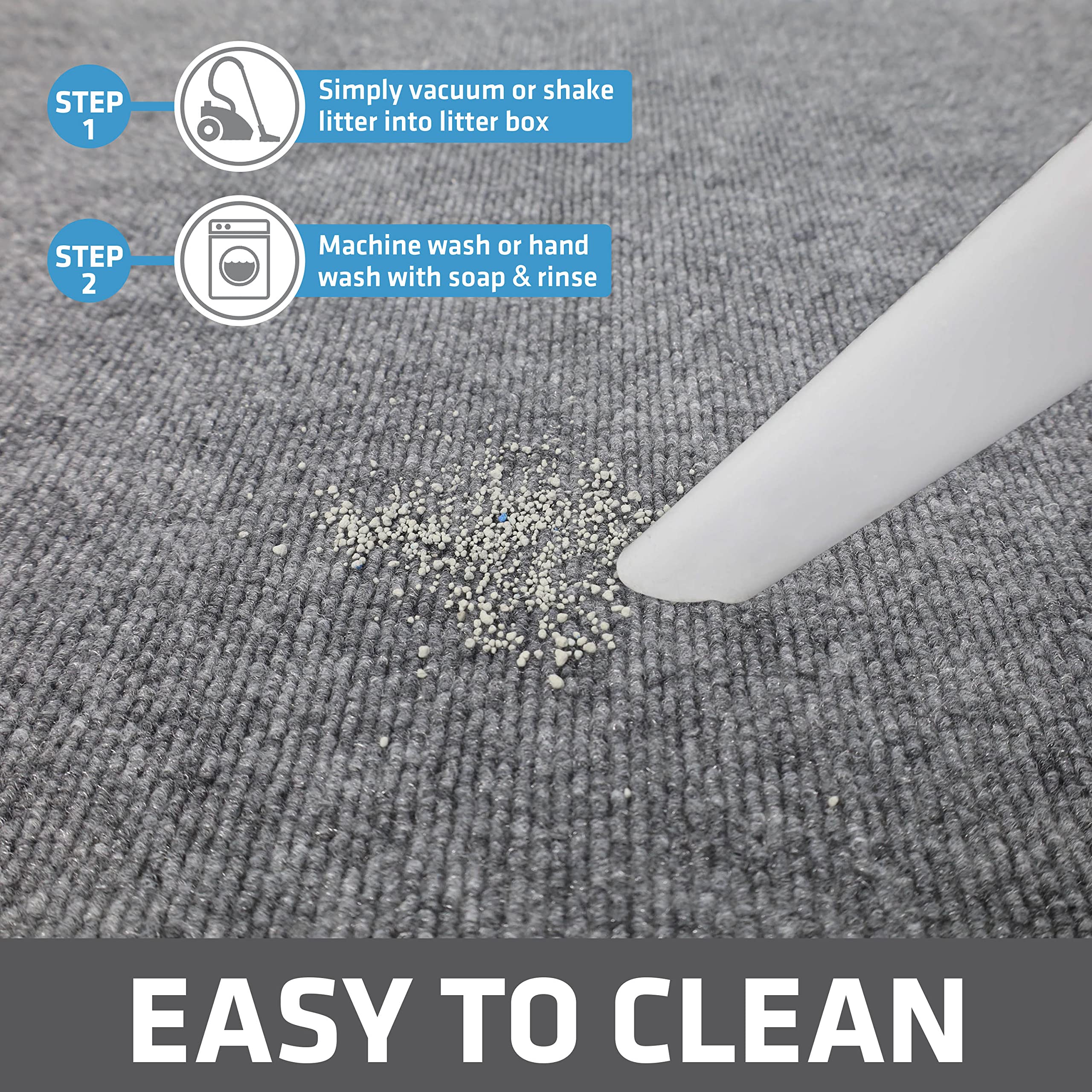 Drymate Corner Cat Litter Trapping Mat (Ridged Design), Traps Mess From Box, Protects Floors, Urine-Proof, Machine Washable, Soft On Kitty Paws, Absorbent, Waterproof (Usa Made, Recycled Content)