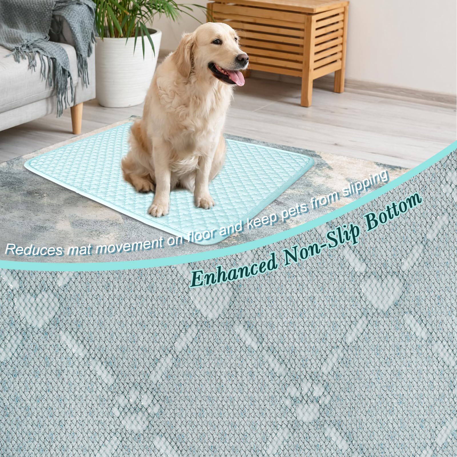 Subleer Upgraded Self-Cooling Dog Mat - Breathable Pet Cooling Pad For Dogs & Cats, Indoor & Outdoor Use, Washable Cooling Blank