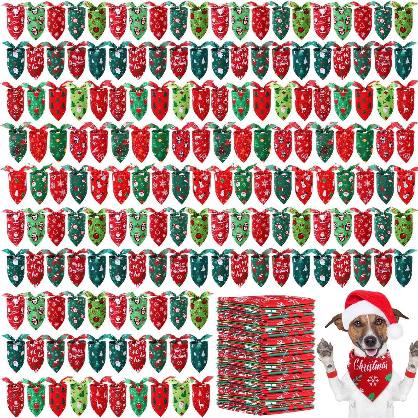 Preboun 200 Pcs Halloween Dog Bandanas Bulk Pumpkin Ghost Bandanas for Dogs Colorful Triangle Kerchief Bibs Scarf Set for Pet Co
