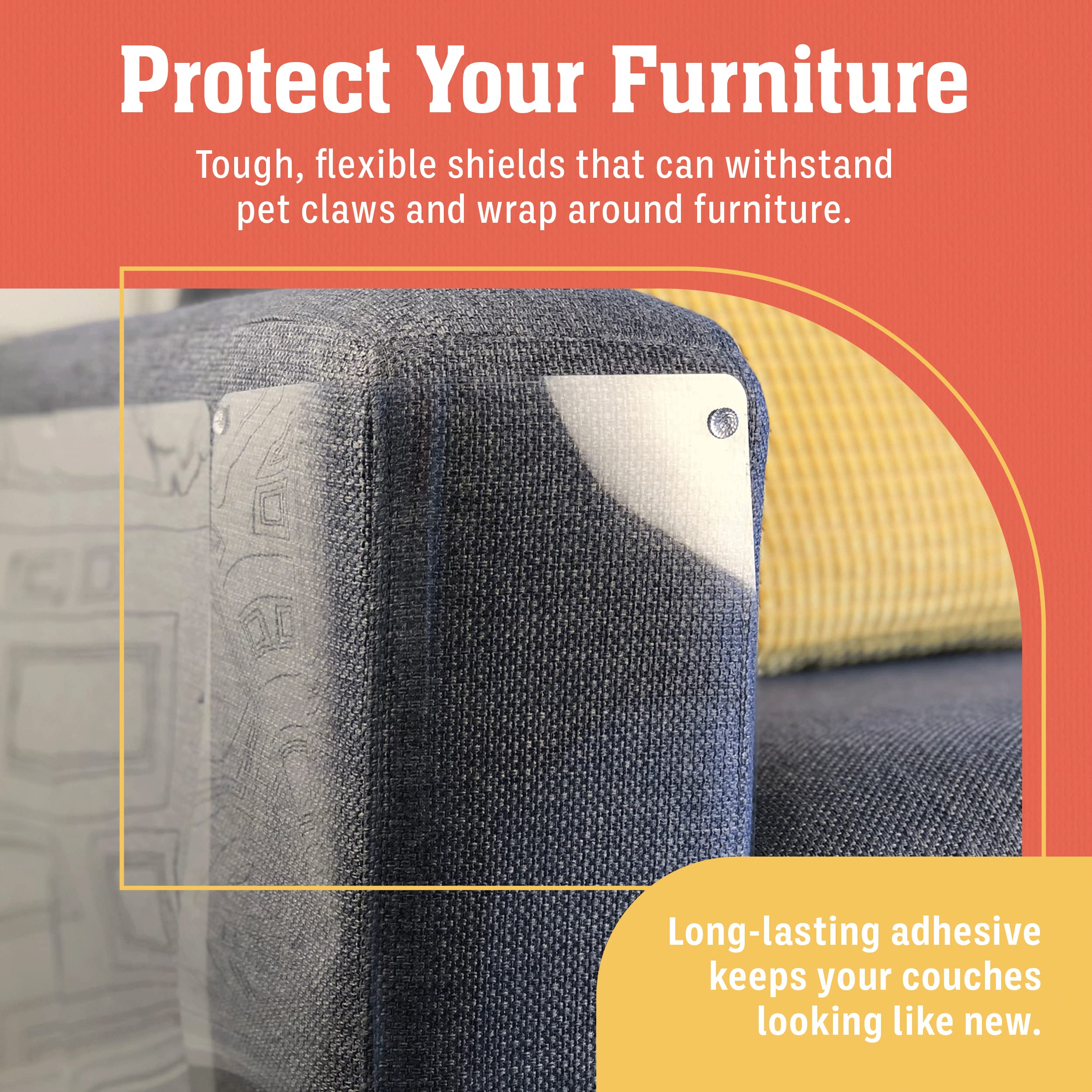 Stelucca Amazing Shields Cat Scratch Furniture Protector - Pack Of 10, Adhesive Clear 17X12 In Cat Training Couch Protector - Plastic, Anti Scratching Sticky Tape Cat Repellent Mat - Scratching Post