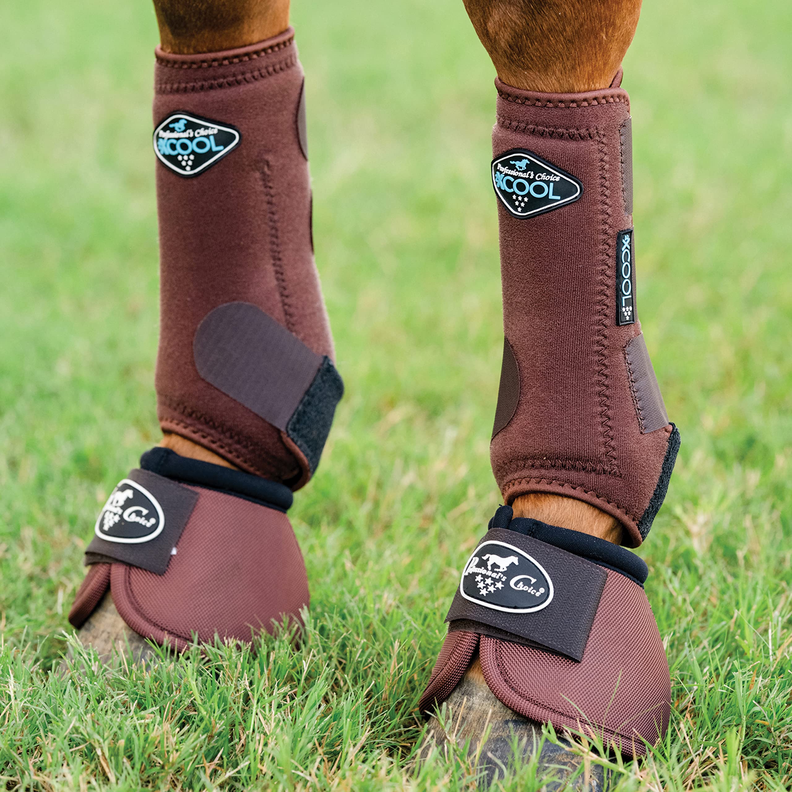 Professionals Choice Equine Ballistic Hoof Overreach Bell Boot, Pair (X-Large, Chocolate Brown)