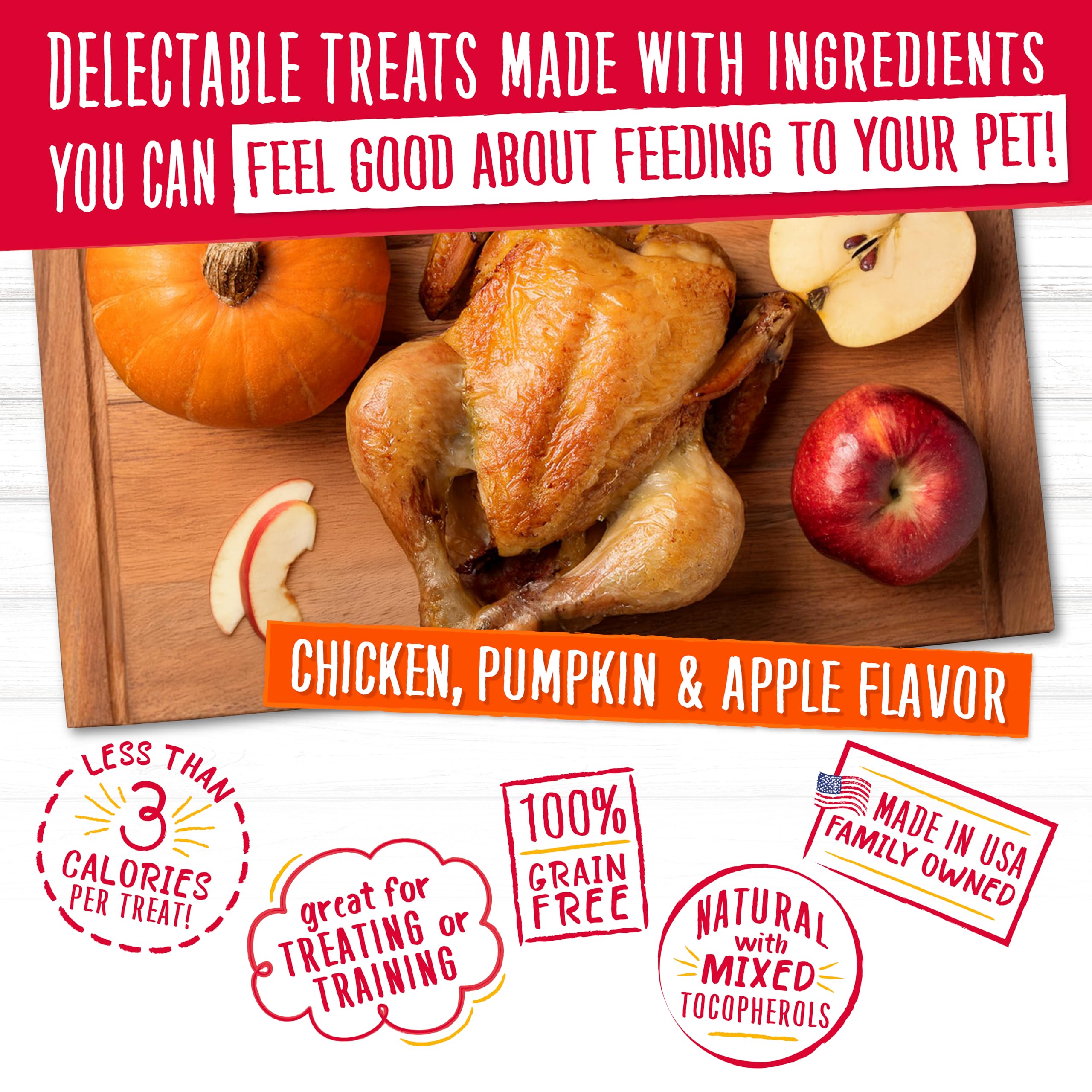 Charlee Bear Grain-Free Crunch Chicken, Pumpkin & Apple Treats - 8 oz.