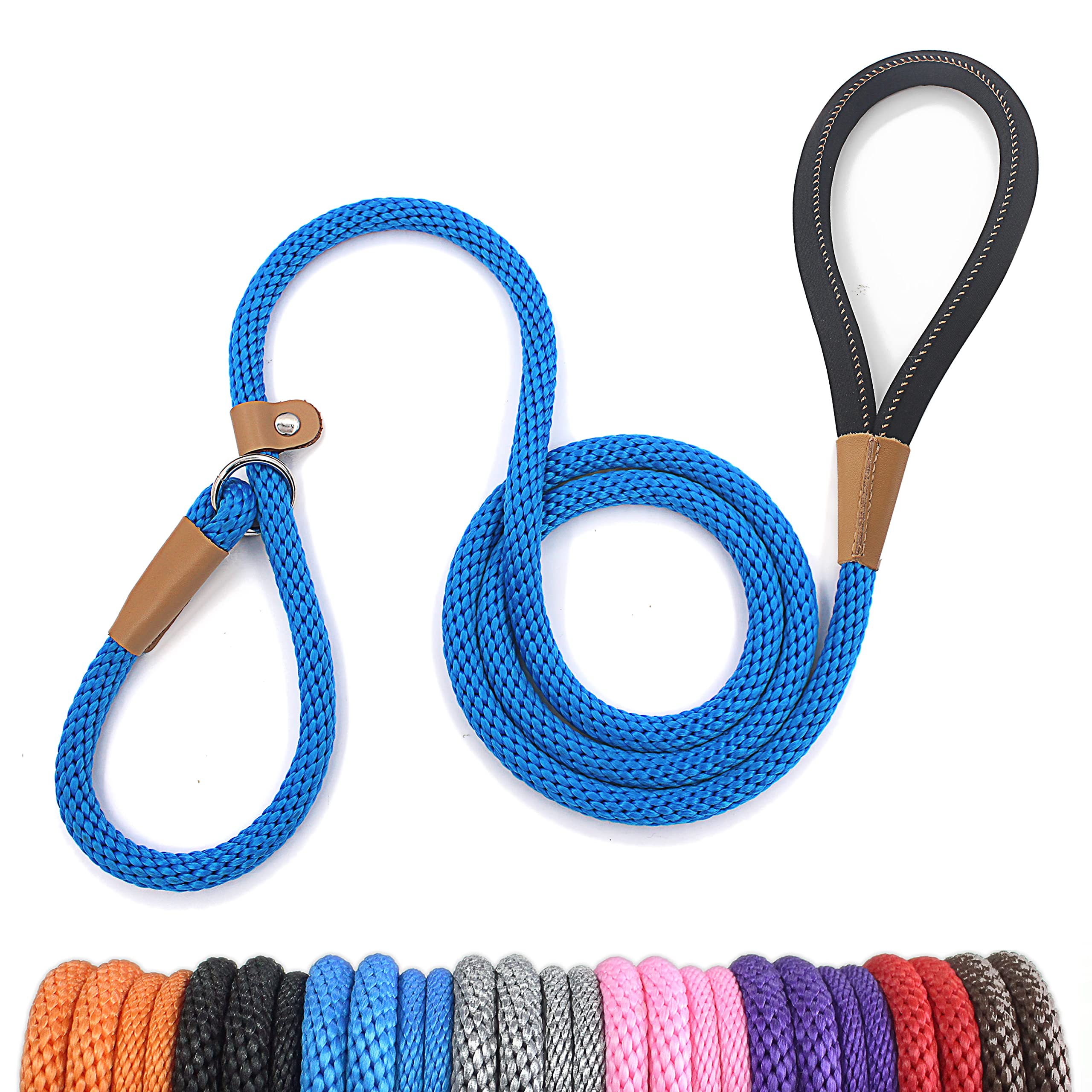 Lynxking 6 Ft Dog Leash Slip Lead 2 Pack Strong Heavy Duty Braided Dog Training Leash No Pull Training Lead Leashes For Medium Large And Small Dogs