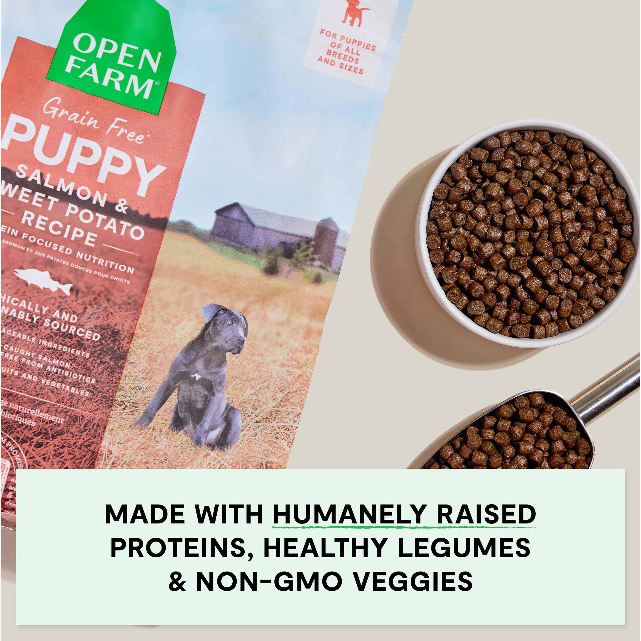 Open Farm Grain-Free Dry Dog Food for Puppies, Salmon & Sweet Potato, 22lb Bag