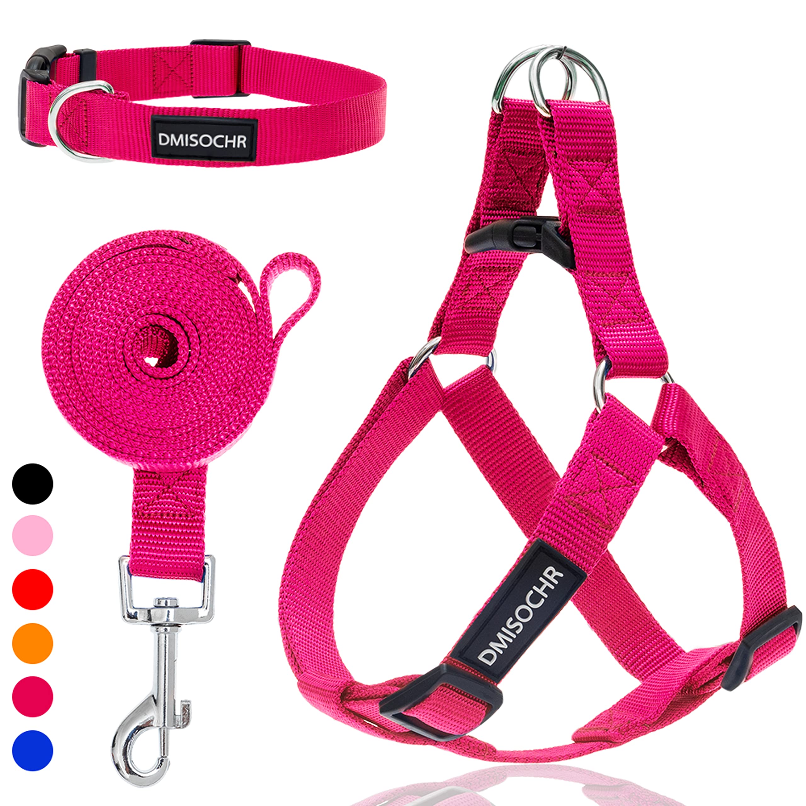 No Pull Dog Harness - Adjustable Step-In Harness & Leash Set For Small, Medium, Large Dogs - Escape Proof Soft Pet Harness For W