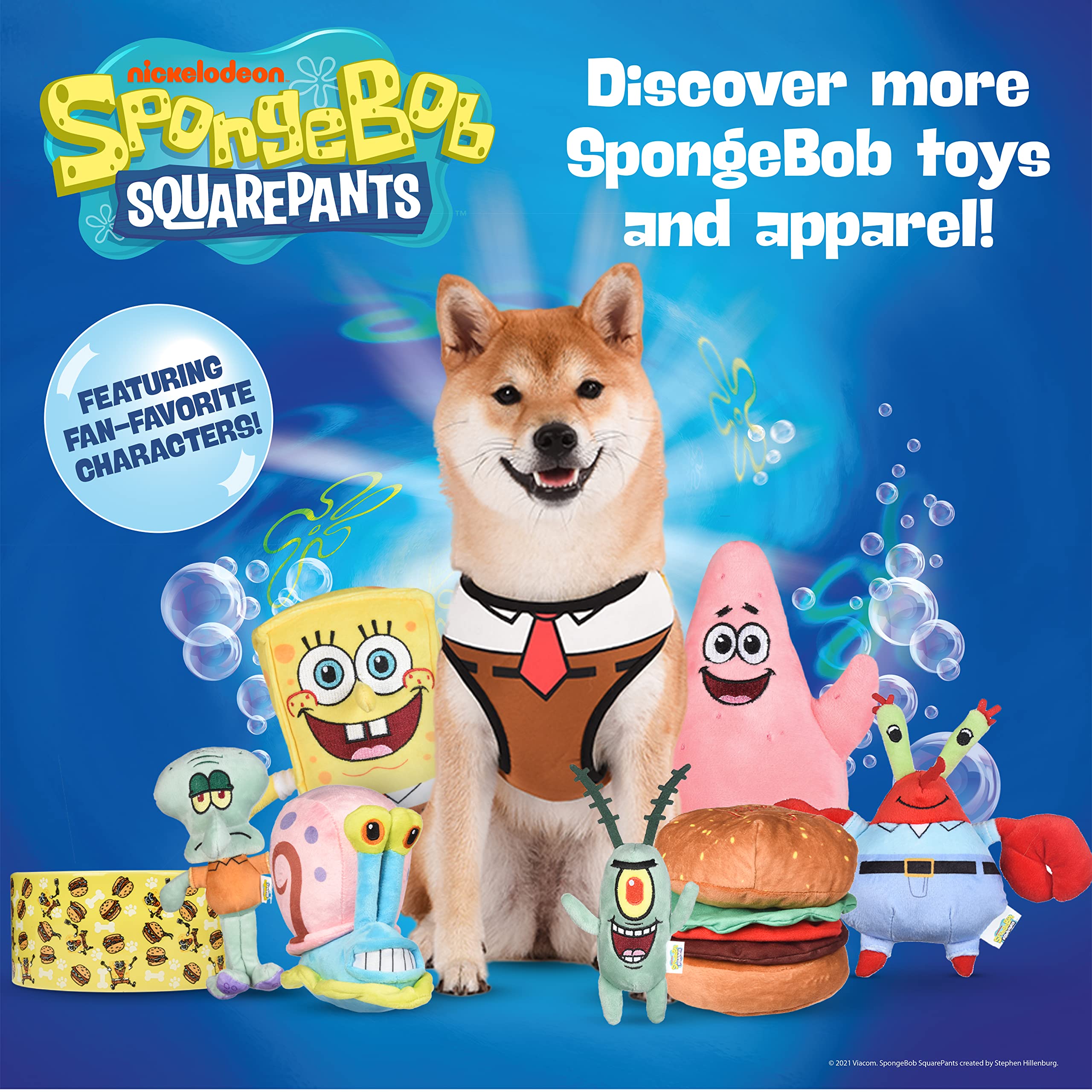 Spongebob Squarepants For Pets Patrick Dog Harness For Large Dogs | No Pull Dog Harness Vest With Green Body, Purple Flowers, And Pink Straps | Soft And Comfortable Spongebob Dog Harness