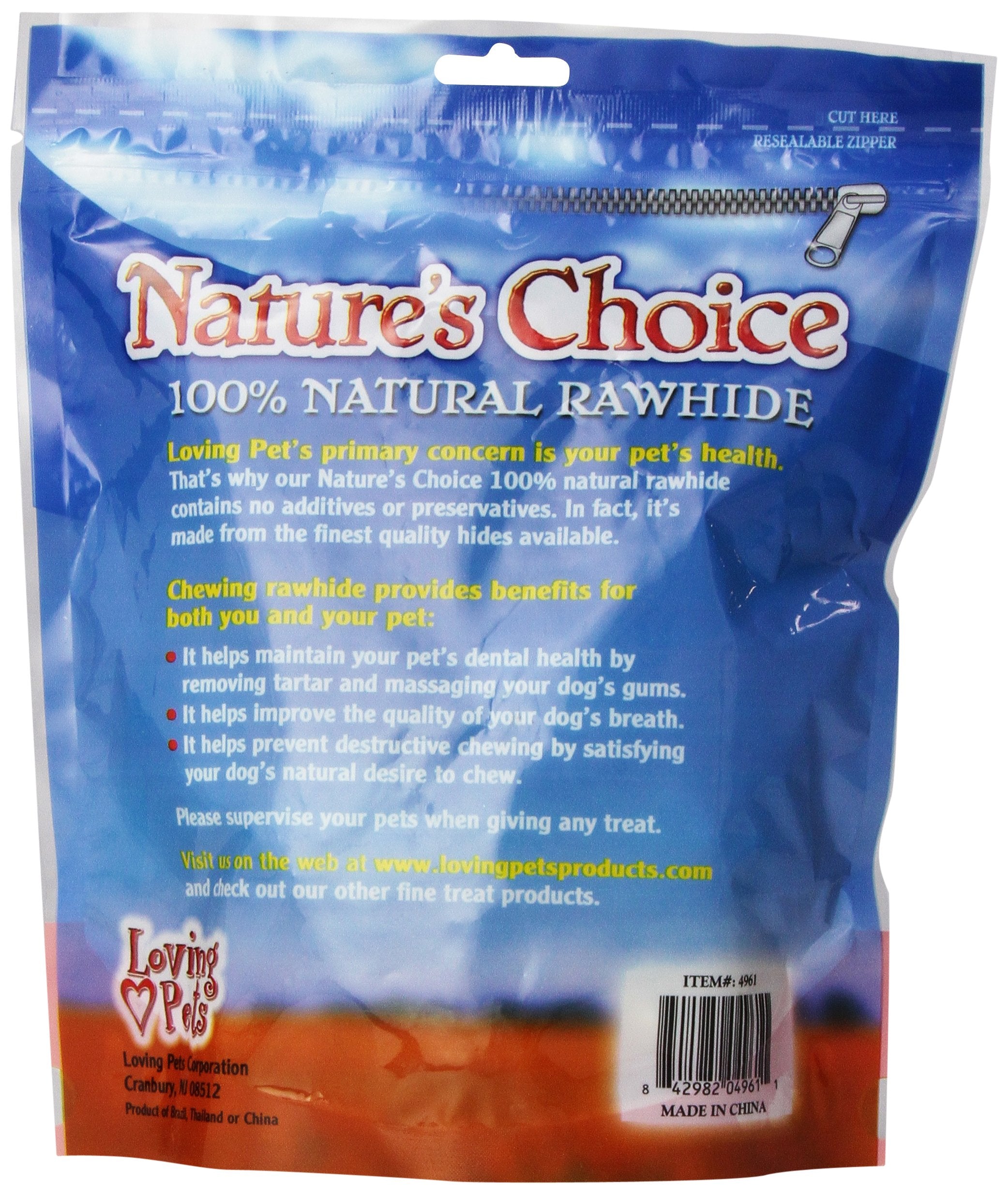 Loving Pets Natures Choice White Knotted Rawhide Bones for Dogs, 4-5 (for dogs 10-20 lbs)