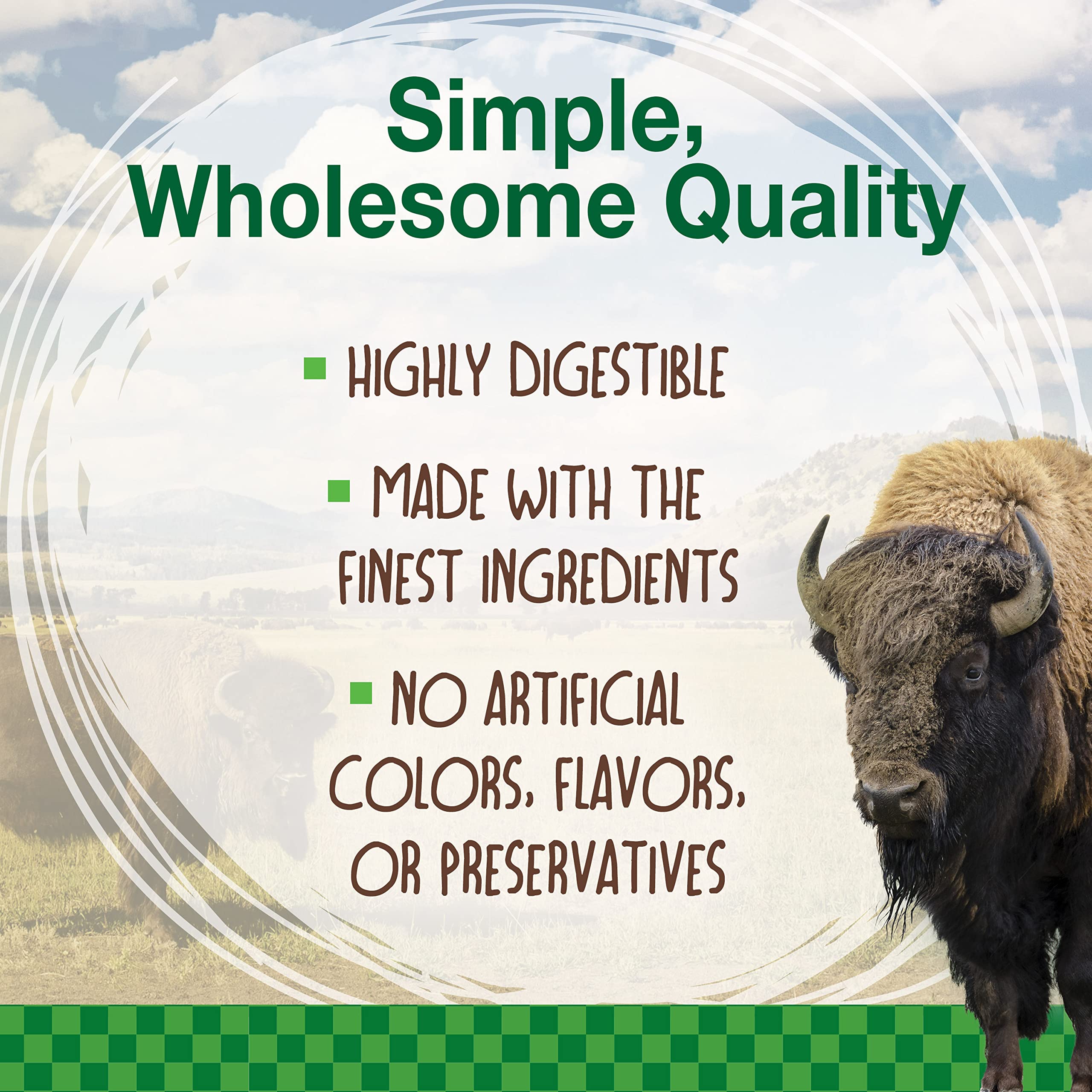 Nylabone Healthy Edibles WILD Natural Long-Lasting Bison Flavor Bone Chew Treats for Dogs, Small (8 Count)