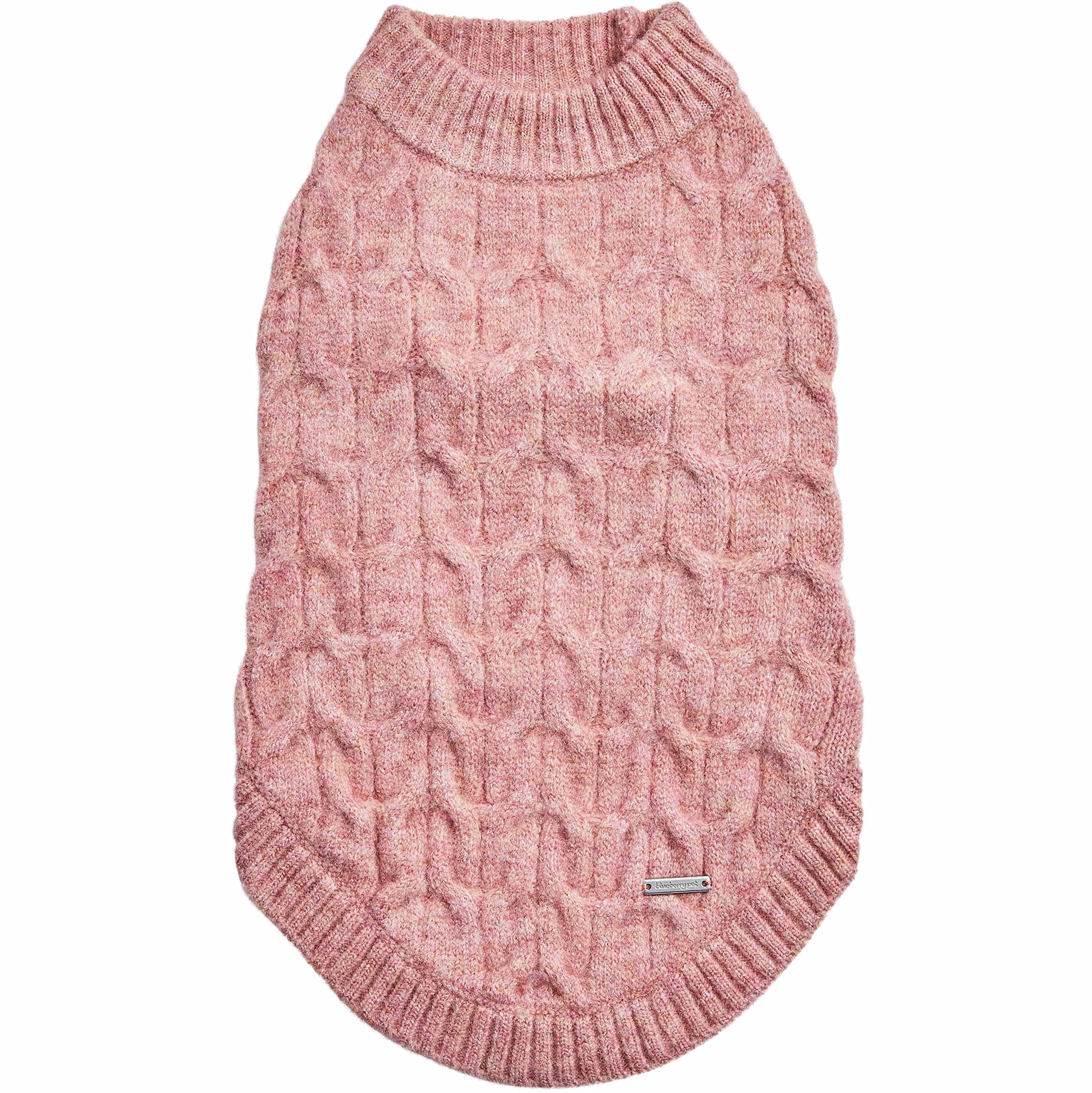 Blueberry Pet Dog Sweater - Classic Fuzzy Knit Pullover Crew-Neck, 22'' Back Length, Pink Large Dog Sweater, Fall Dog Sweater, P