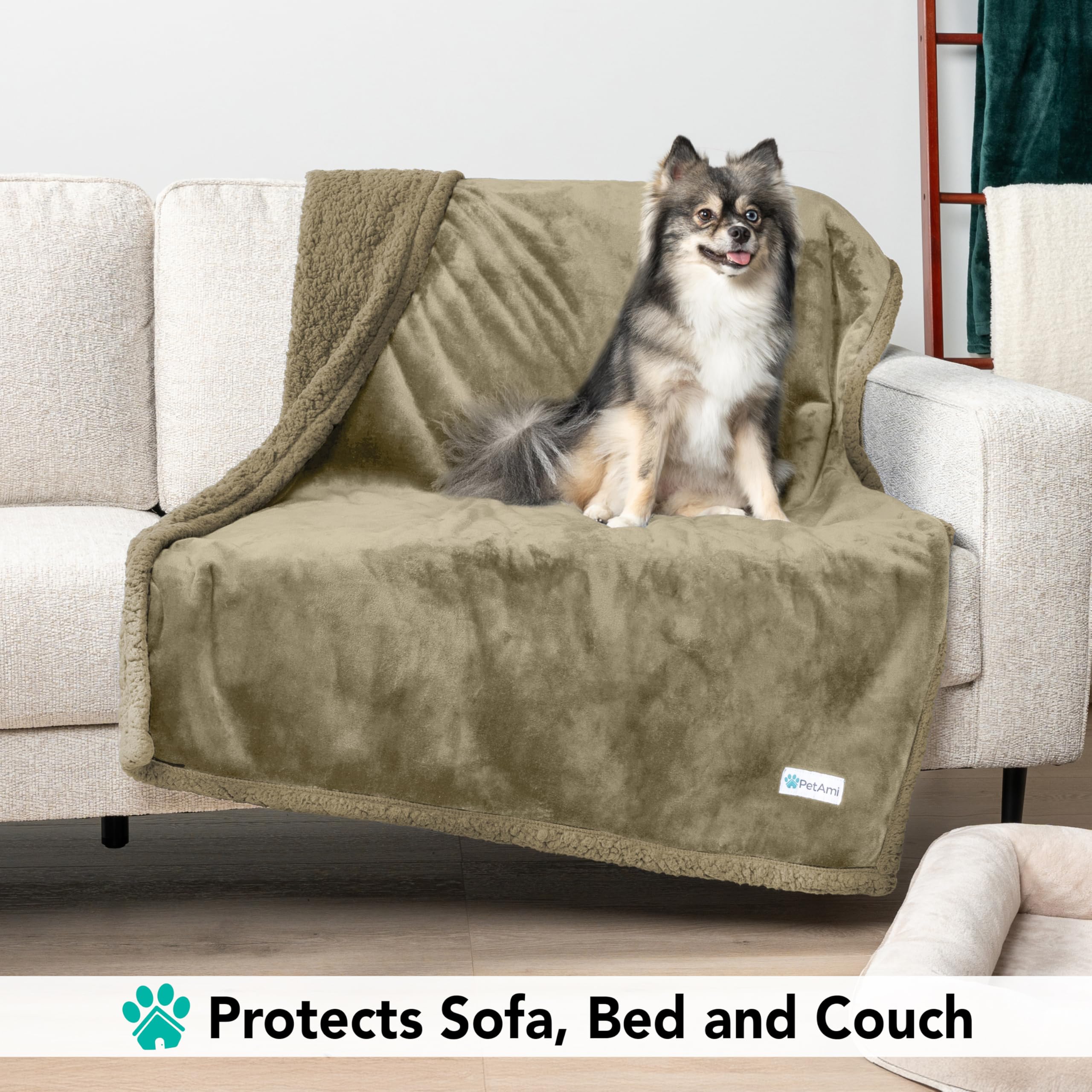 PetAmi Dog Blanket for Medium Large Dogs, Pet Bed Blanket Cat Puppy Kitten, Fleece Furniture Couch Cover Protector Sofa Car, Sof