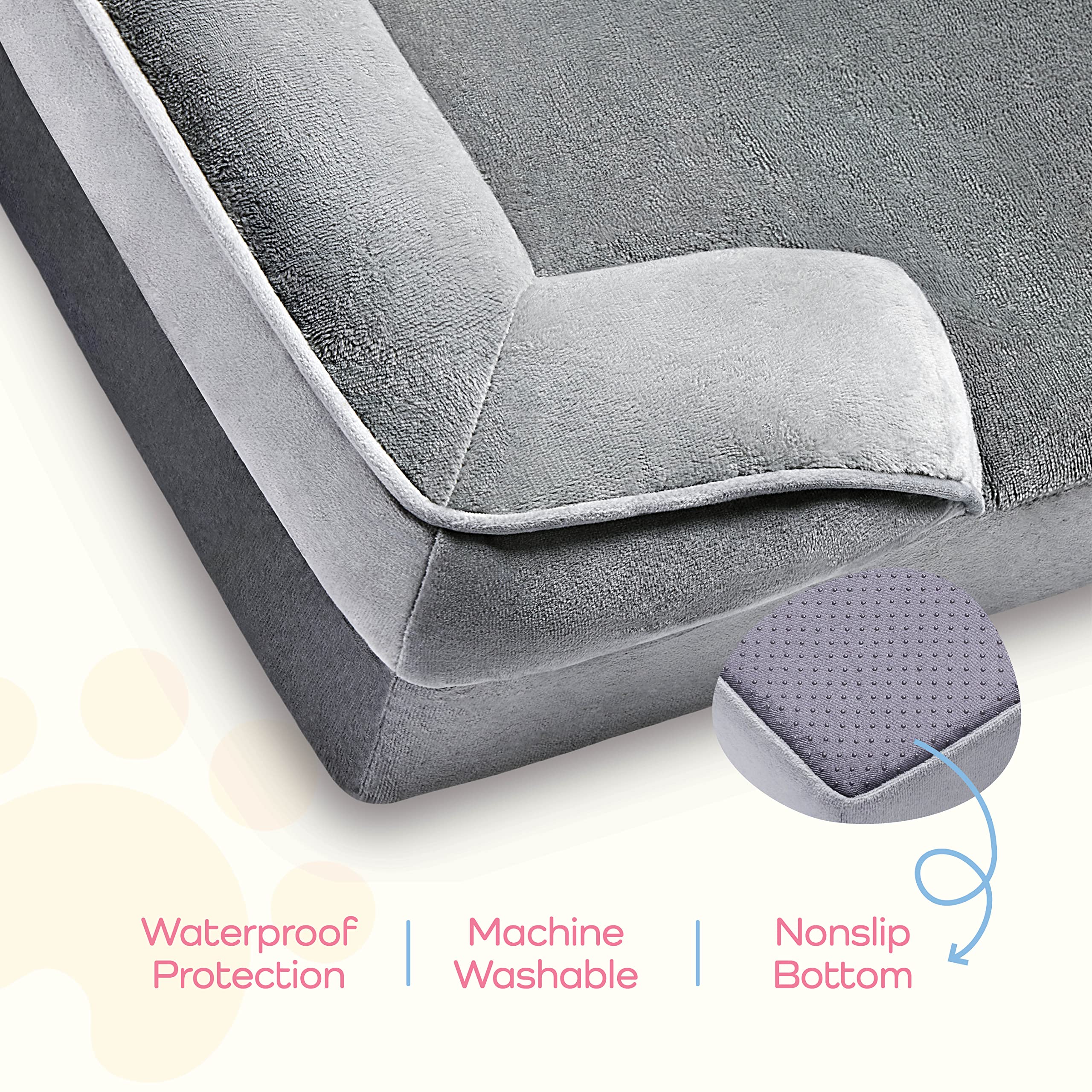 Orthopedic Sofa Dog Bed - Ultra Comfortable Dog Bed For Large Dogs - Breathable & Waterproof Pet Bed- Egg Foam Sofa Bed With Extra Head And Neck Support - (Xx-Large, Gray)