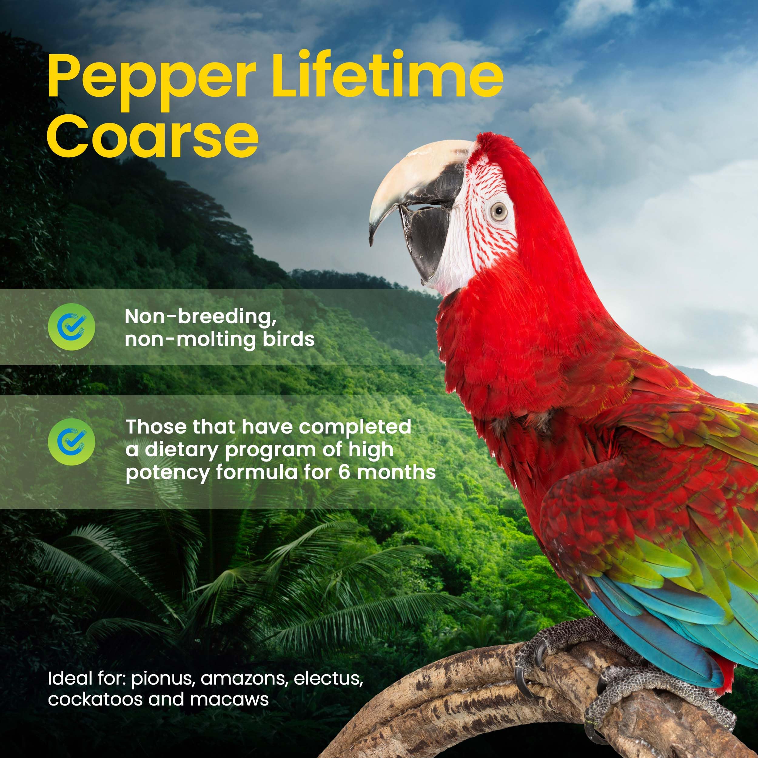 Harrisons Bird Foods Pepper Lifetime Coarse Certified Organic Non-GMO Formula Bird Food 25lb
