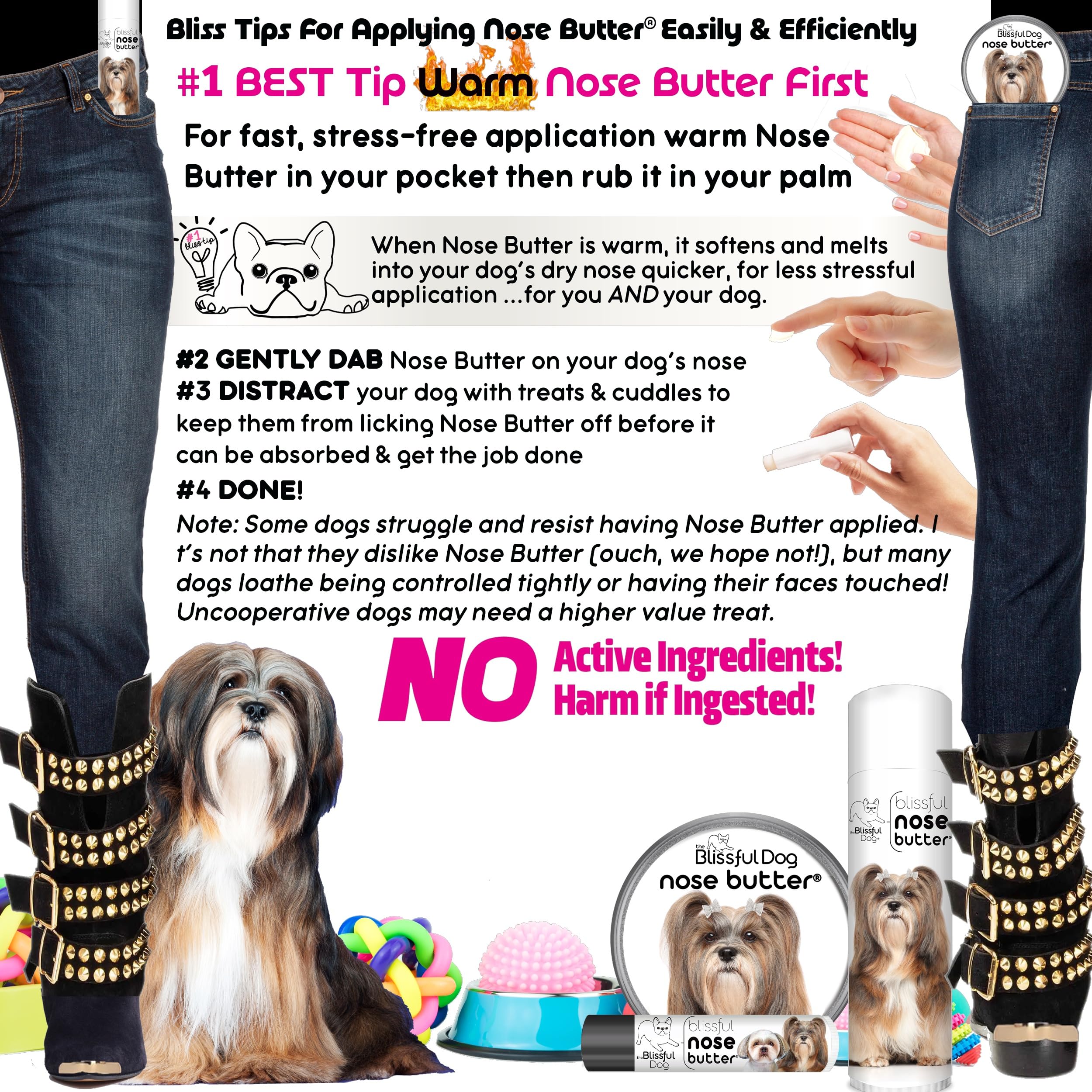 The Blissful Dog Lhasa Apso Unscented Nose Butter - Dog Nose Butter, 1 Ounce