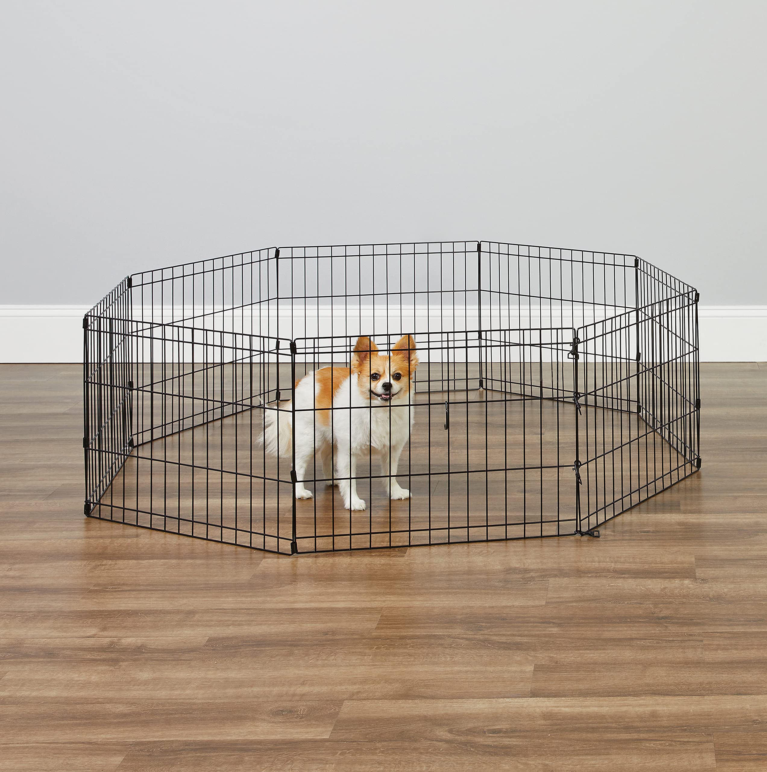 New World Pet Products 18' Foldable Black Metal Dog Exercise Pen No Door