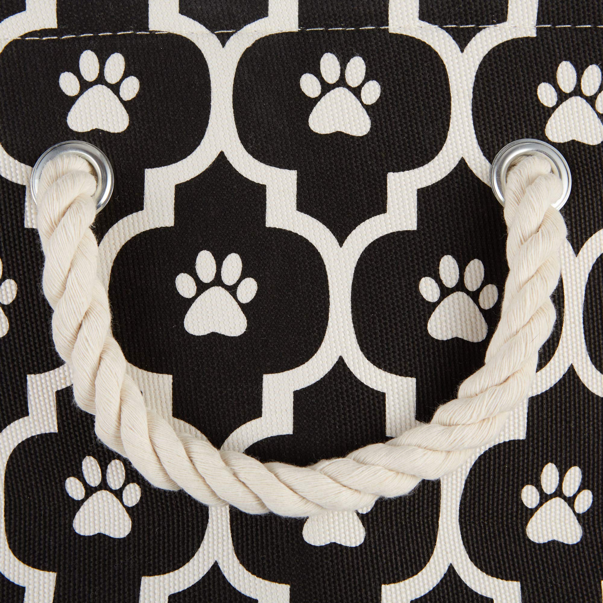 Bone Dry 6192 Pet Storage Collection Lattice Paw Print, Large Round, Black