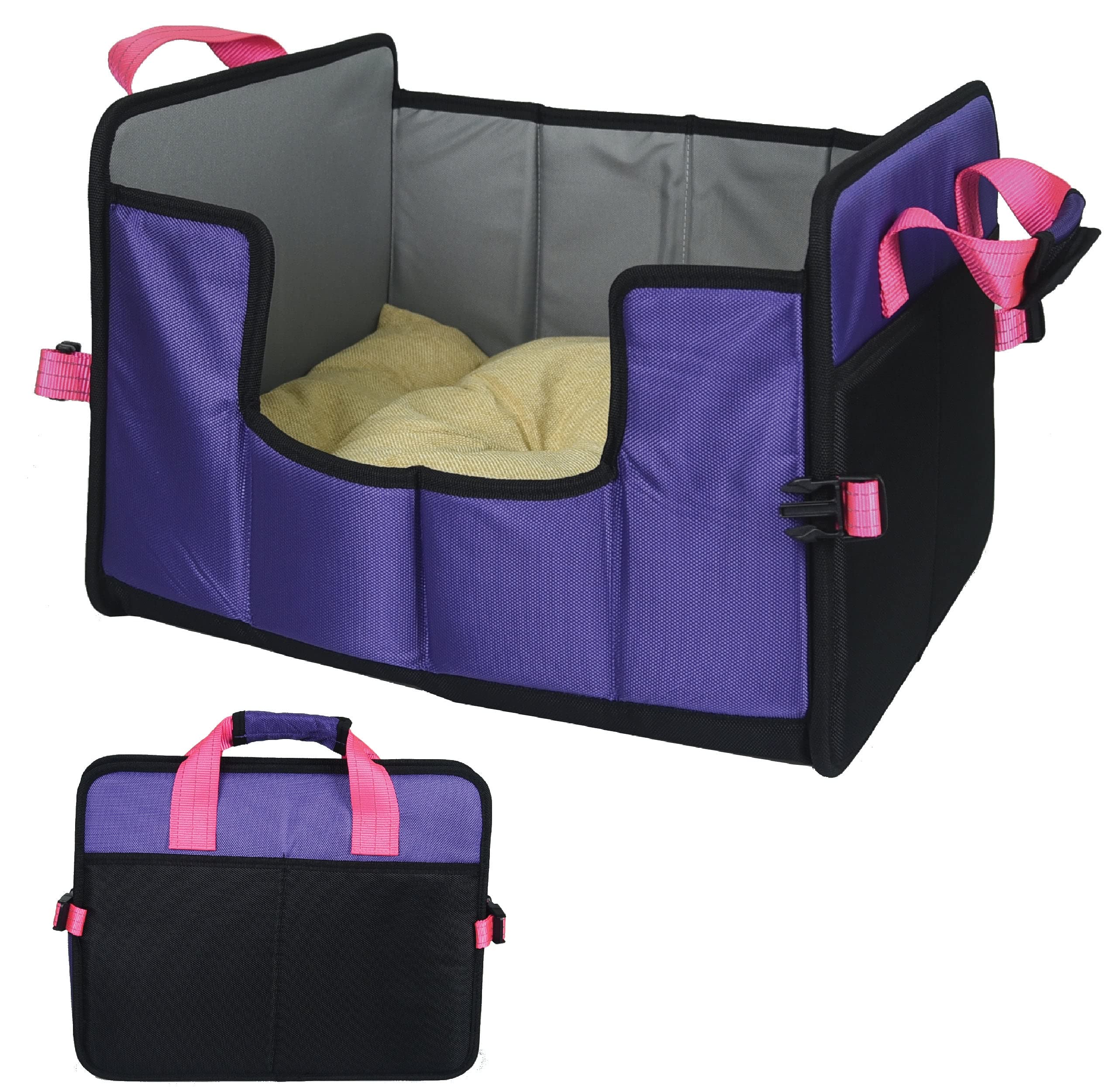 Pet Life Travel-Nest Folding Travel Cat And Dog Bed, Sm, Purple