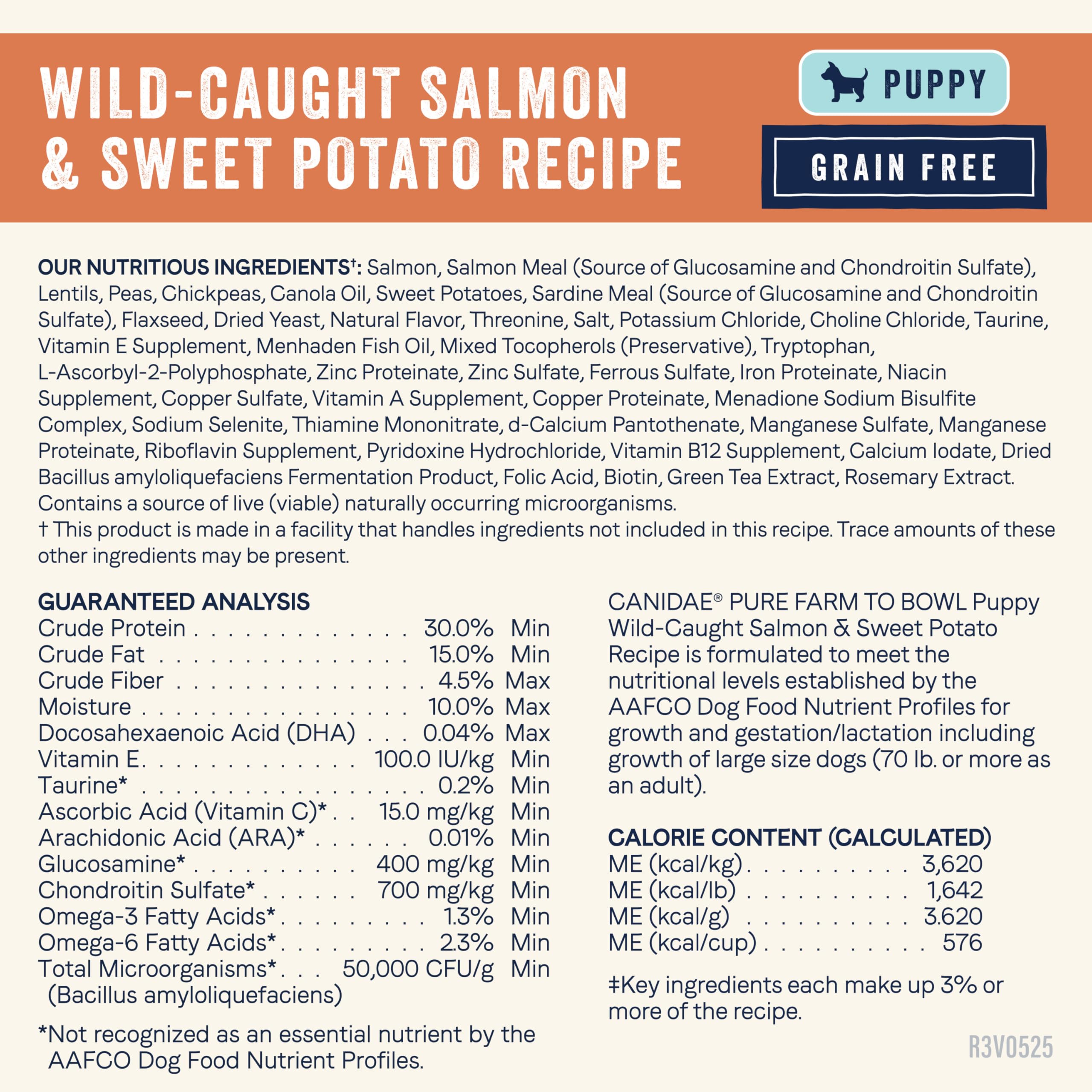 Canidae Pure Grain Free Dry Puppy Food, Real Salmon & Sweet Potato, 4 lbs.