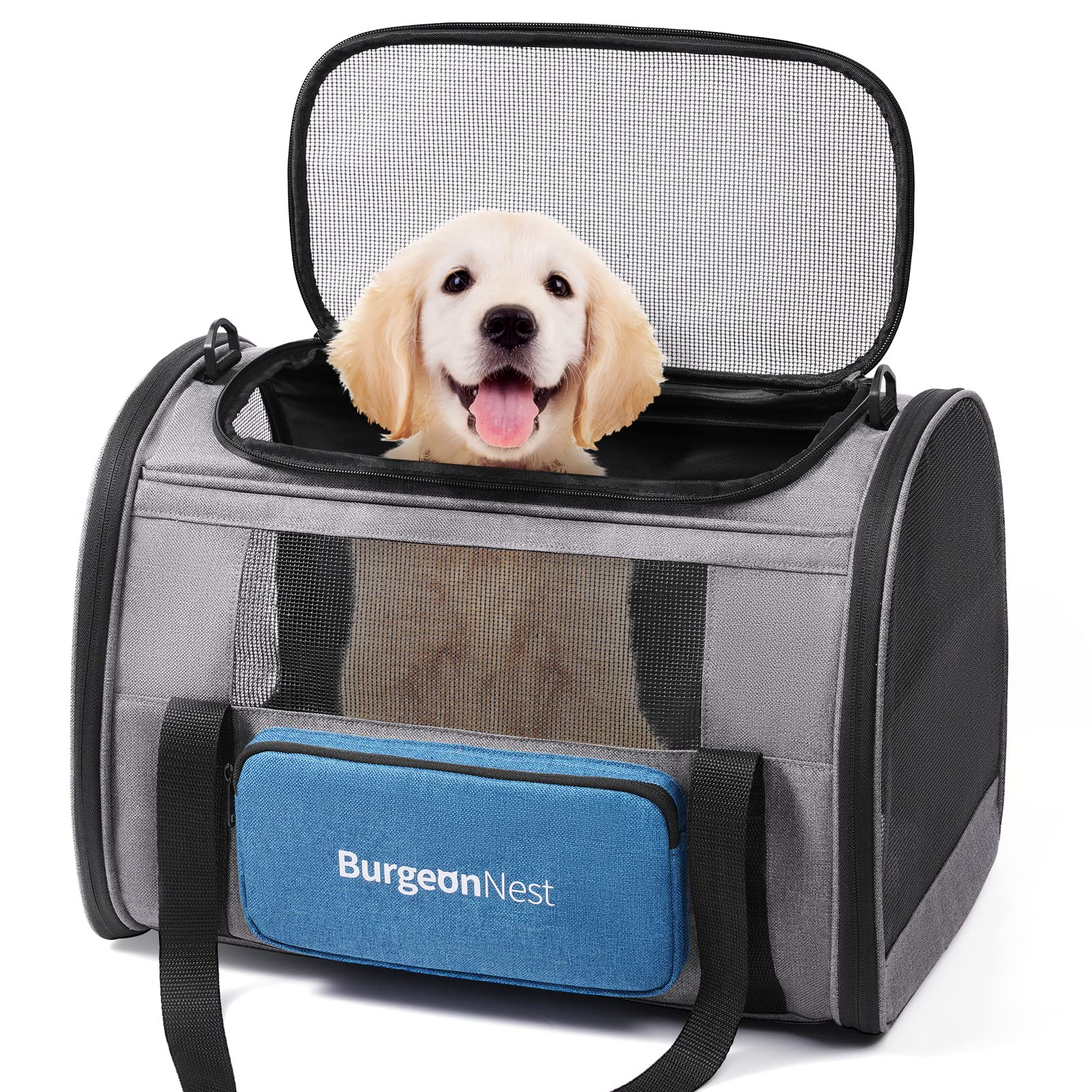 BurgeonNest Cat Carrier for Large Cats 20 lbs, Soft-Sided Pet Carrier for Small Dogs Medium Puppy Under 25 lbs, Puppy Travel Bag