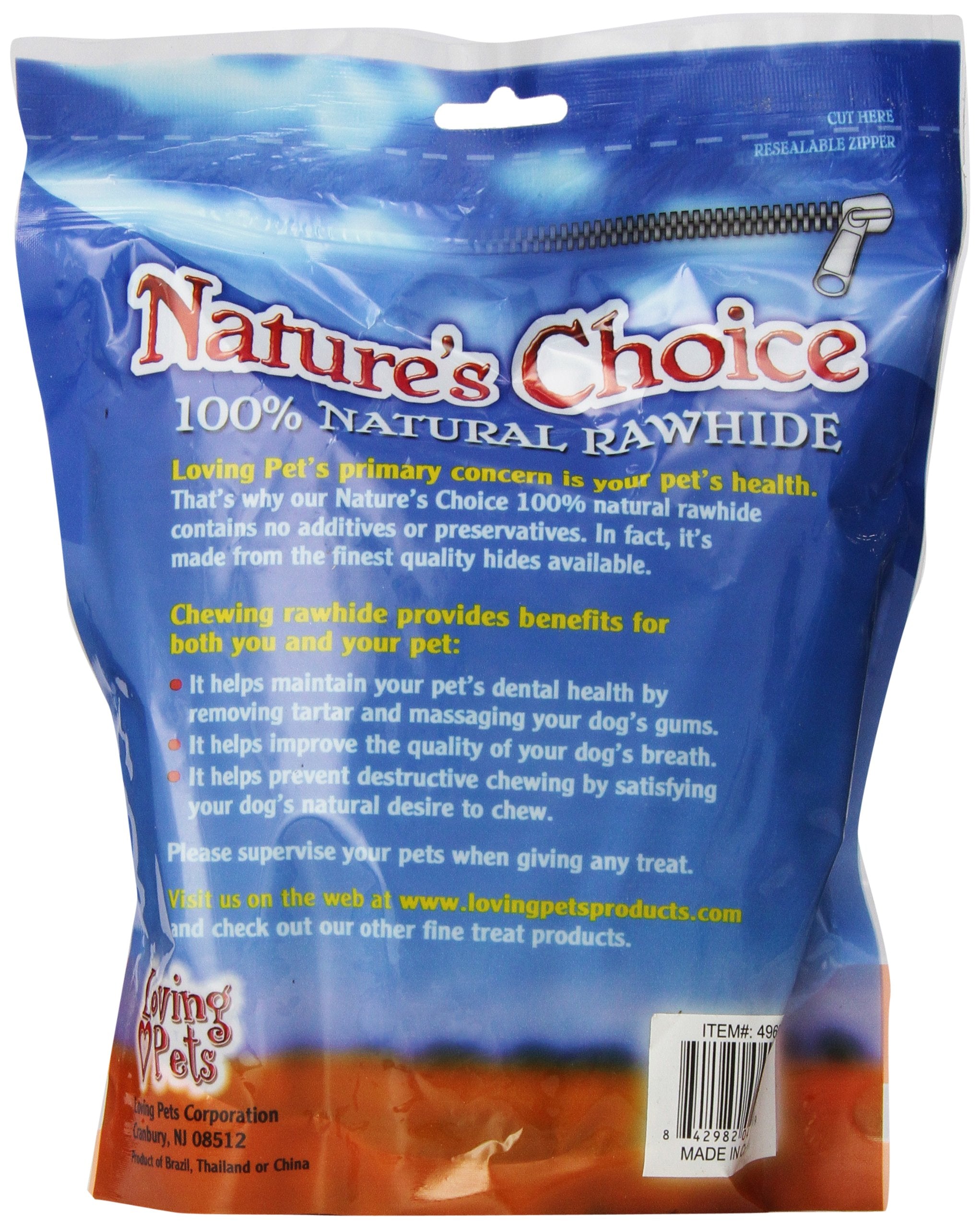 Loving Pets Rawhide Munchy Sticks, 100% Natural Dog Treats, 5-Inches, Assorted Colors, 100 Count, Model 4965