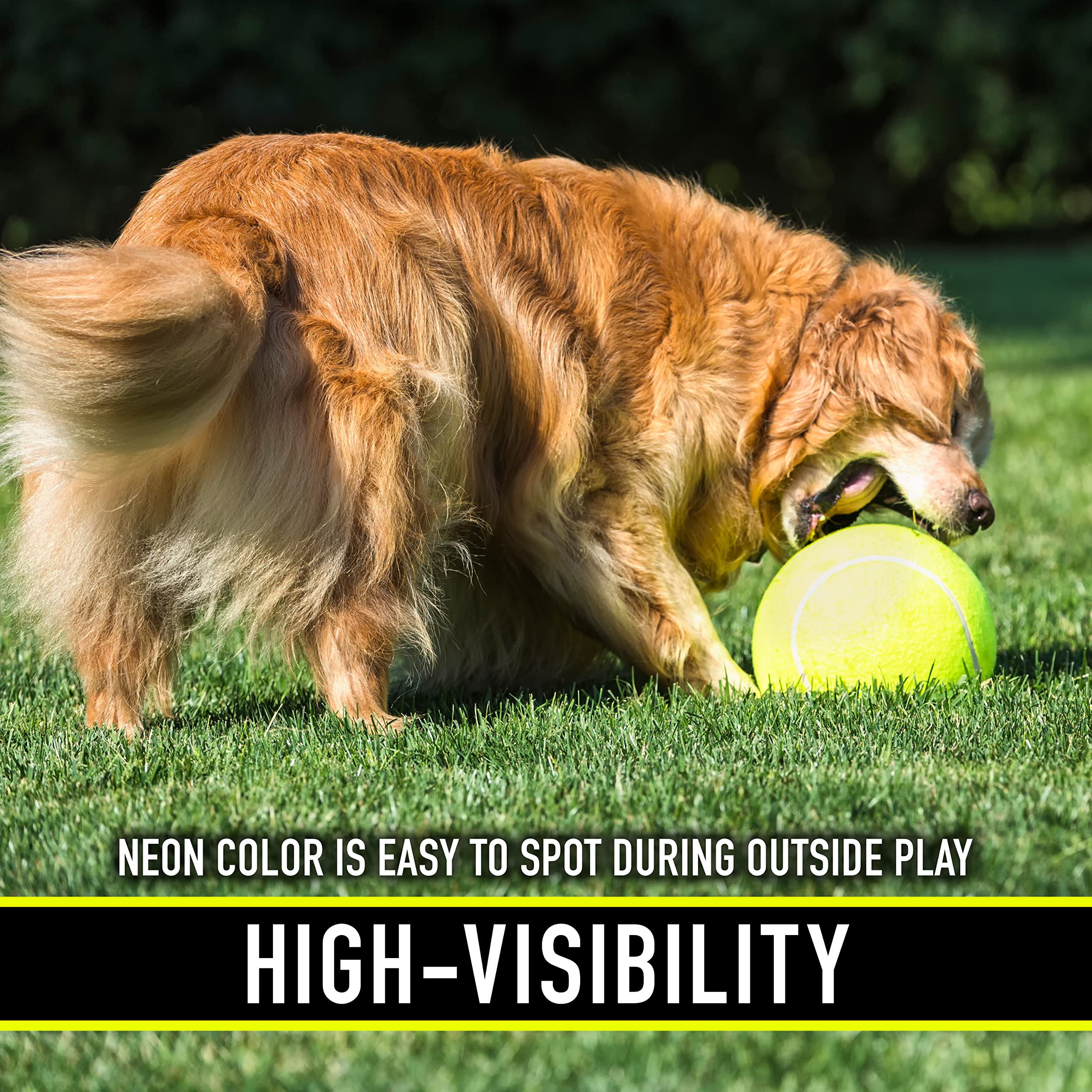 Franklin Pet Supply Oversized Dog Tennis Ball - 8.5" Jumbo Yellow/White - Pump Included