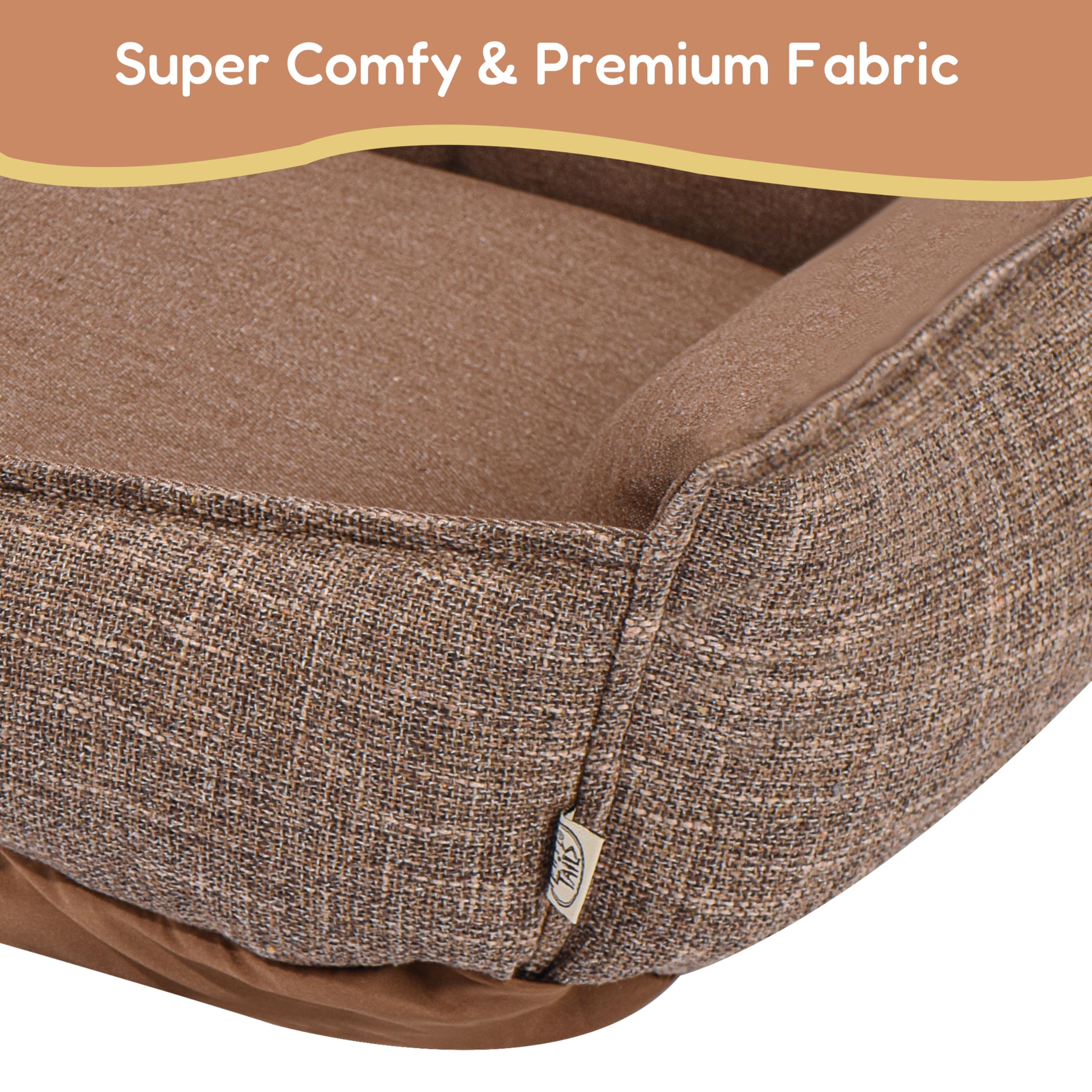 Fluffydream Cute Calming Cuddler Dog Bed, Dog Sofa Bed, Up To 30 Lbs, 24'' X 20'', Tan