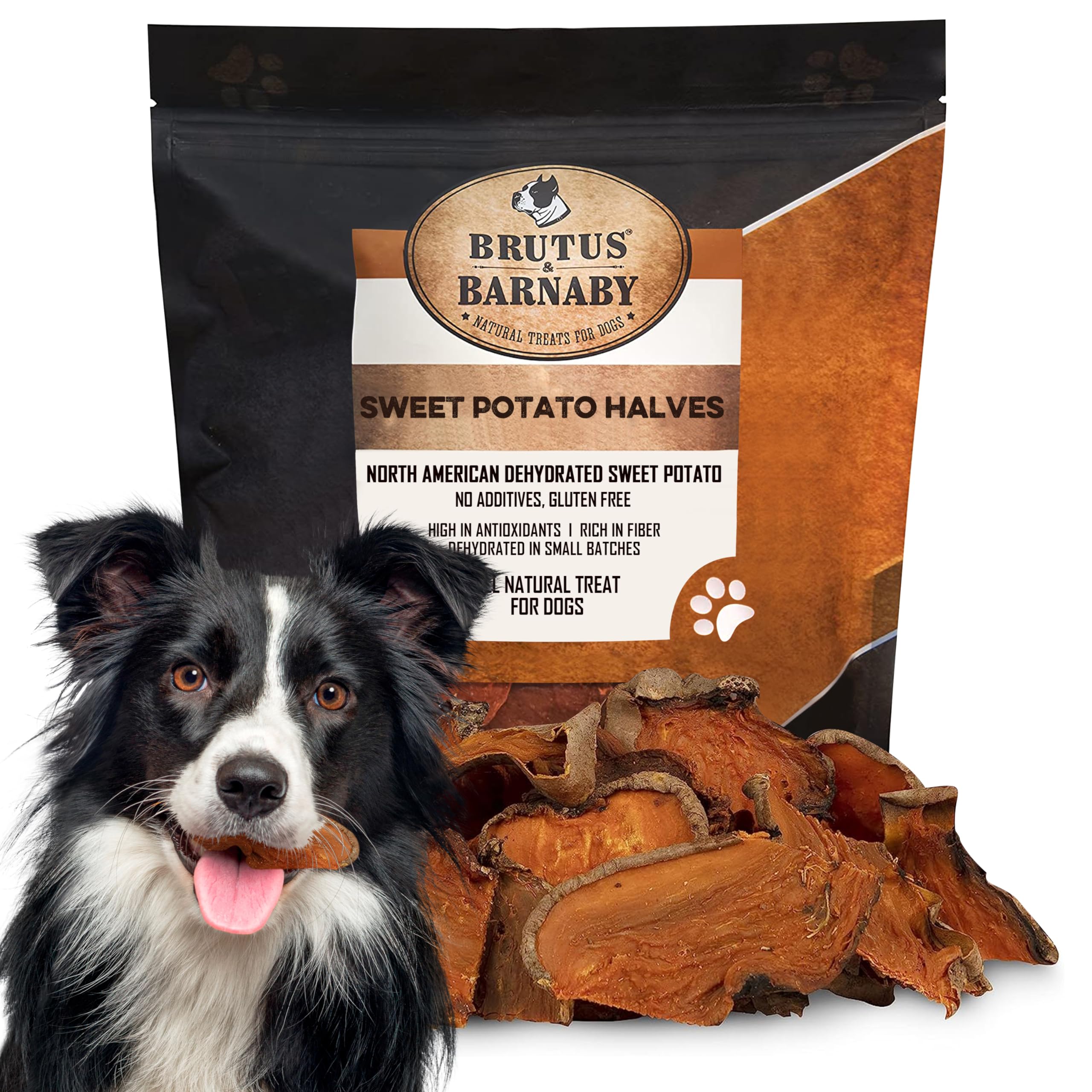 Sweet Potato Slices For Dogs - Half Slices, 2 lbs - Single Ingredient Grain Free Dog Treats, Best High Anti-Oxidant Healthy 100%