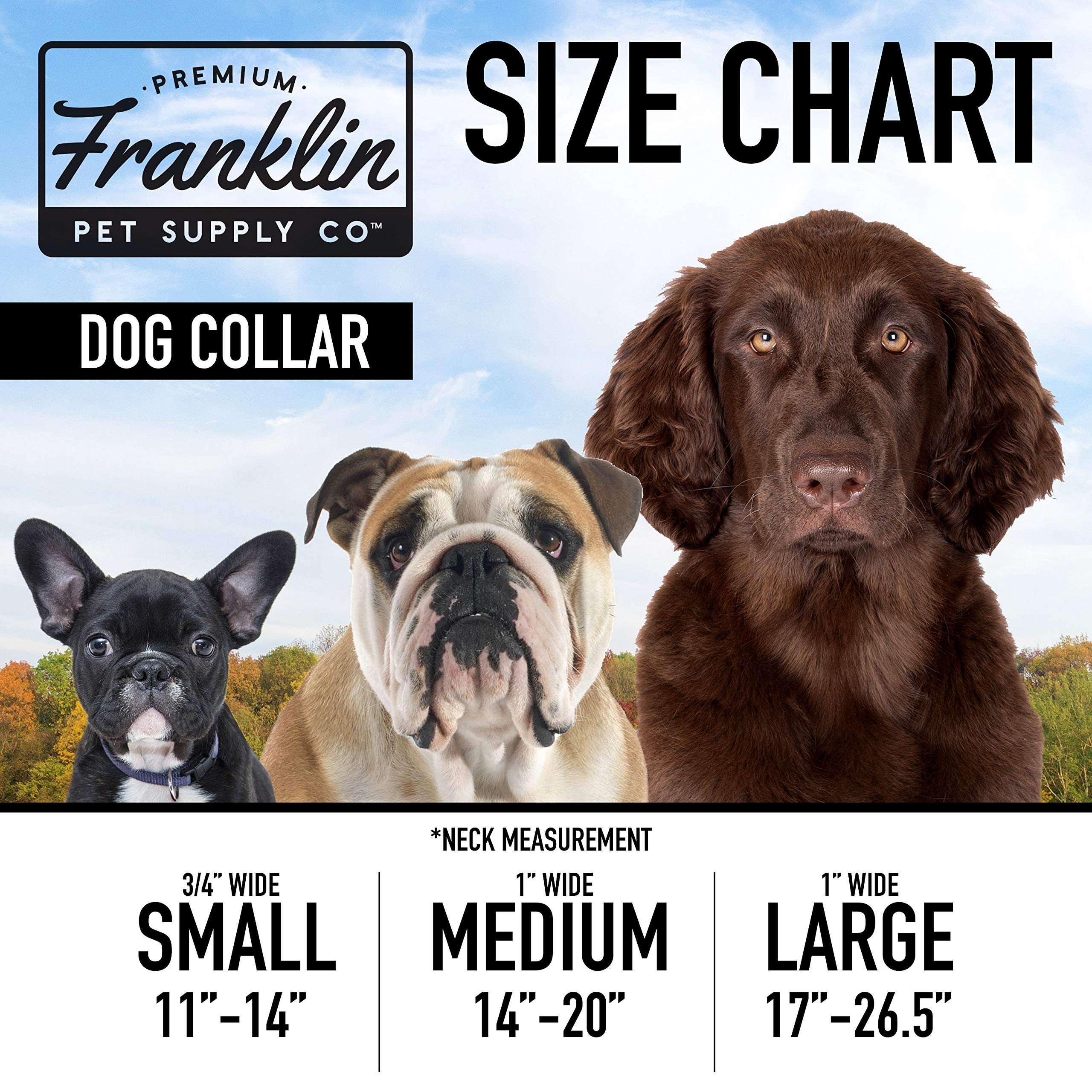Franklin Pet Supply Co. - Nylon Dog Collar - Reflective Comfort - Fit - Neoprene - Adjustable- Small- Medium - Large - Puppy - Dog - Cat- Easy Clip
