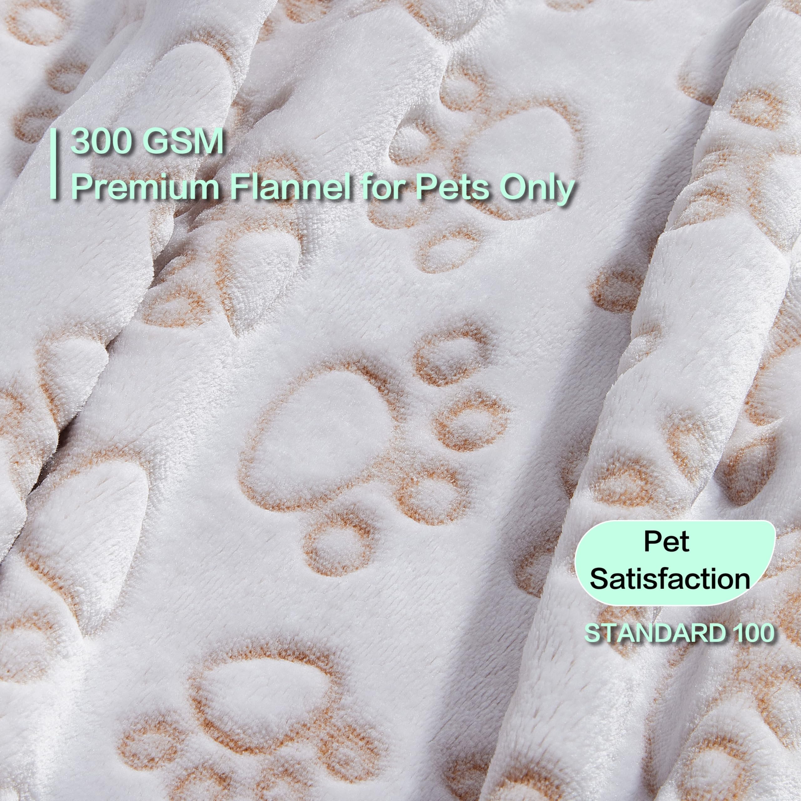Stuffed Premium Soft Dog Blanket, With Flannel Beige Cute Paw Print, 32 * 40 Inches, Cat Blanket Puppy Supplies Dog Products Stuff Essentials