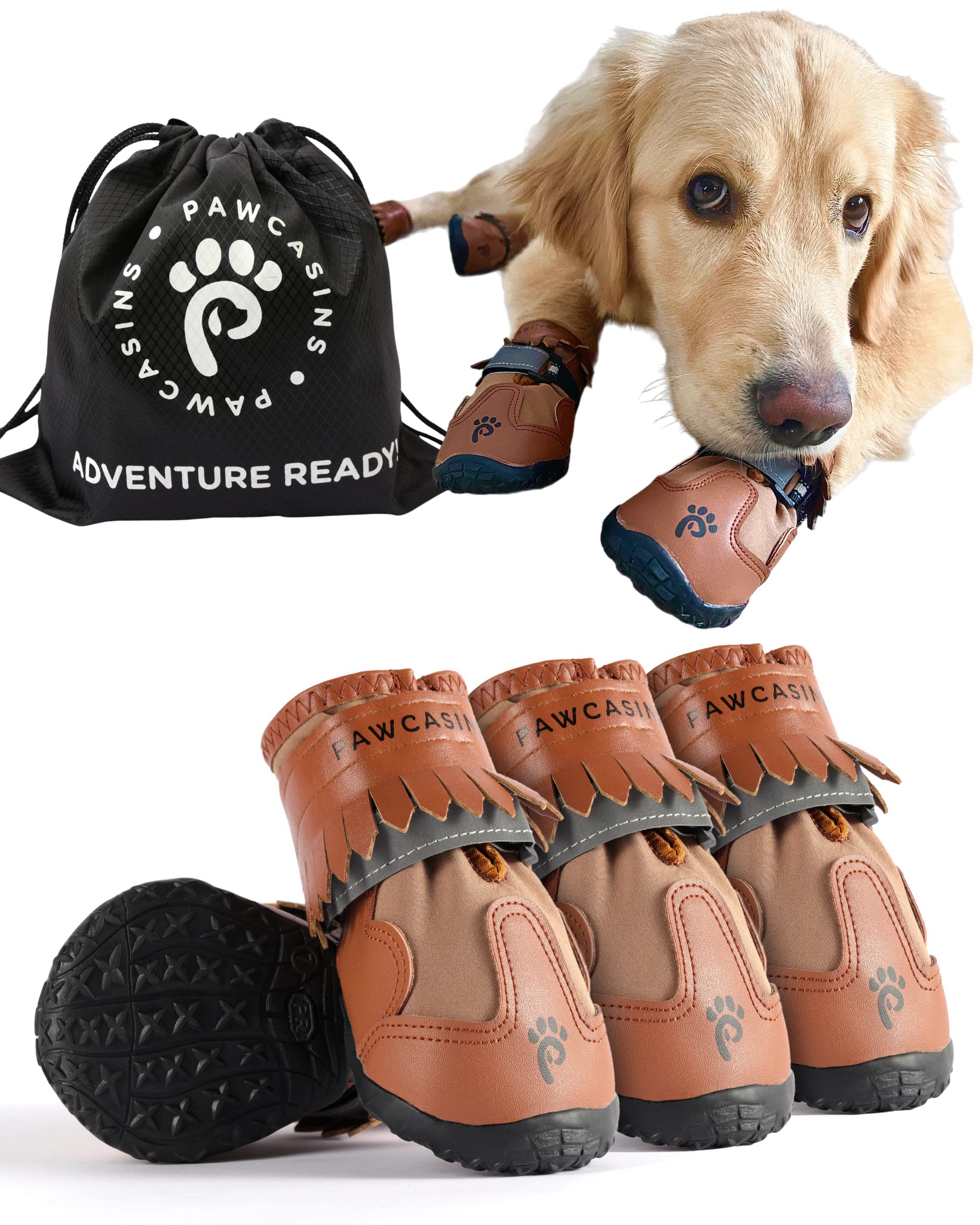 Pawcasins Dog Boots, Dog Shoes, Dog Booties, Dog Boots & Paw Protectors, Dog Shoes For Medium Dogs, Large Dogs, And Small Dogs, Dog Snow Boots, Dog Rain Boots, Dog Booties For Winter, Summer, Size 8