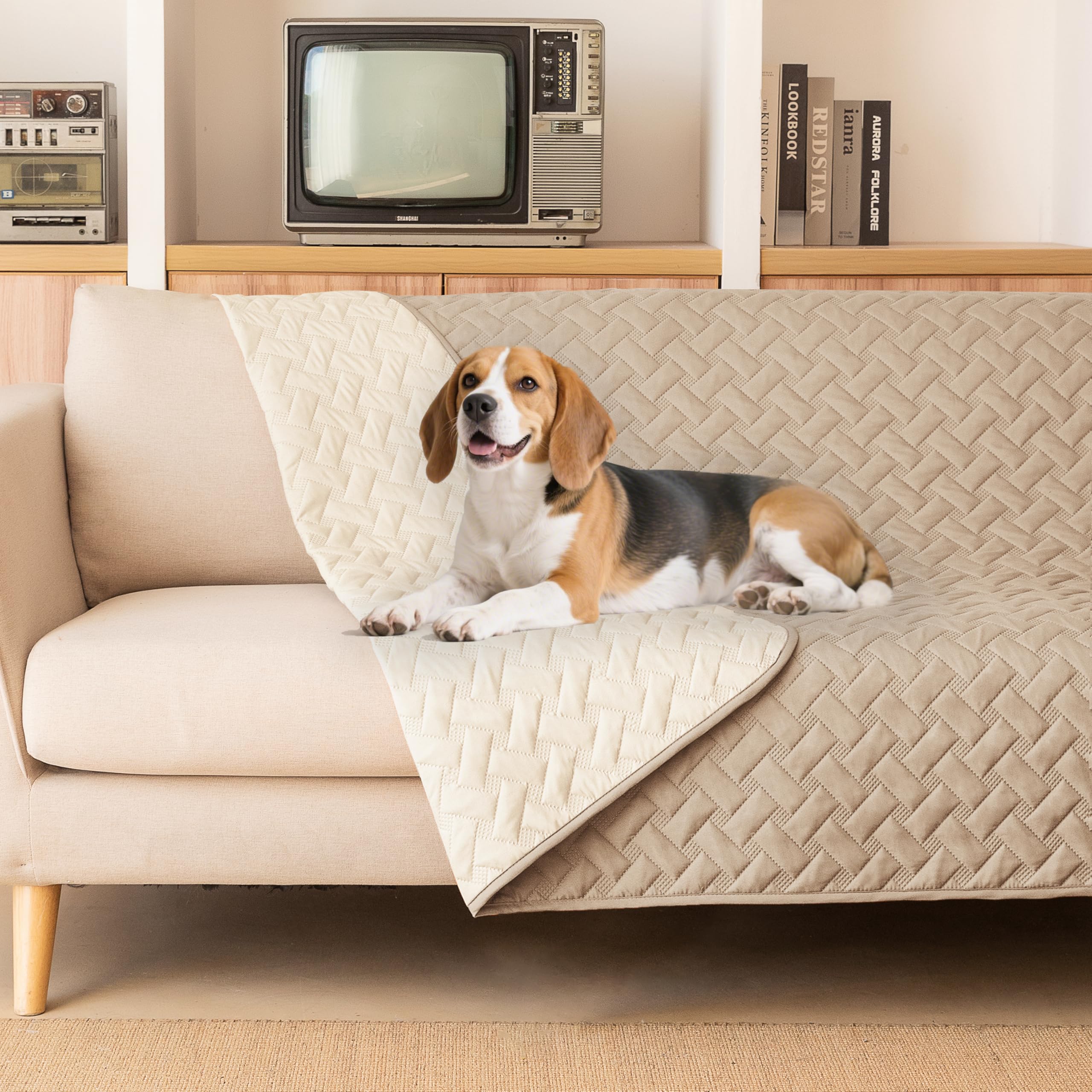 gogobunny 100% Double Sided Waterproof Dog Blanket Soft Bed Pet Cover Reversible Protect Furniture Couch Sofa Car for Puppy Cat 