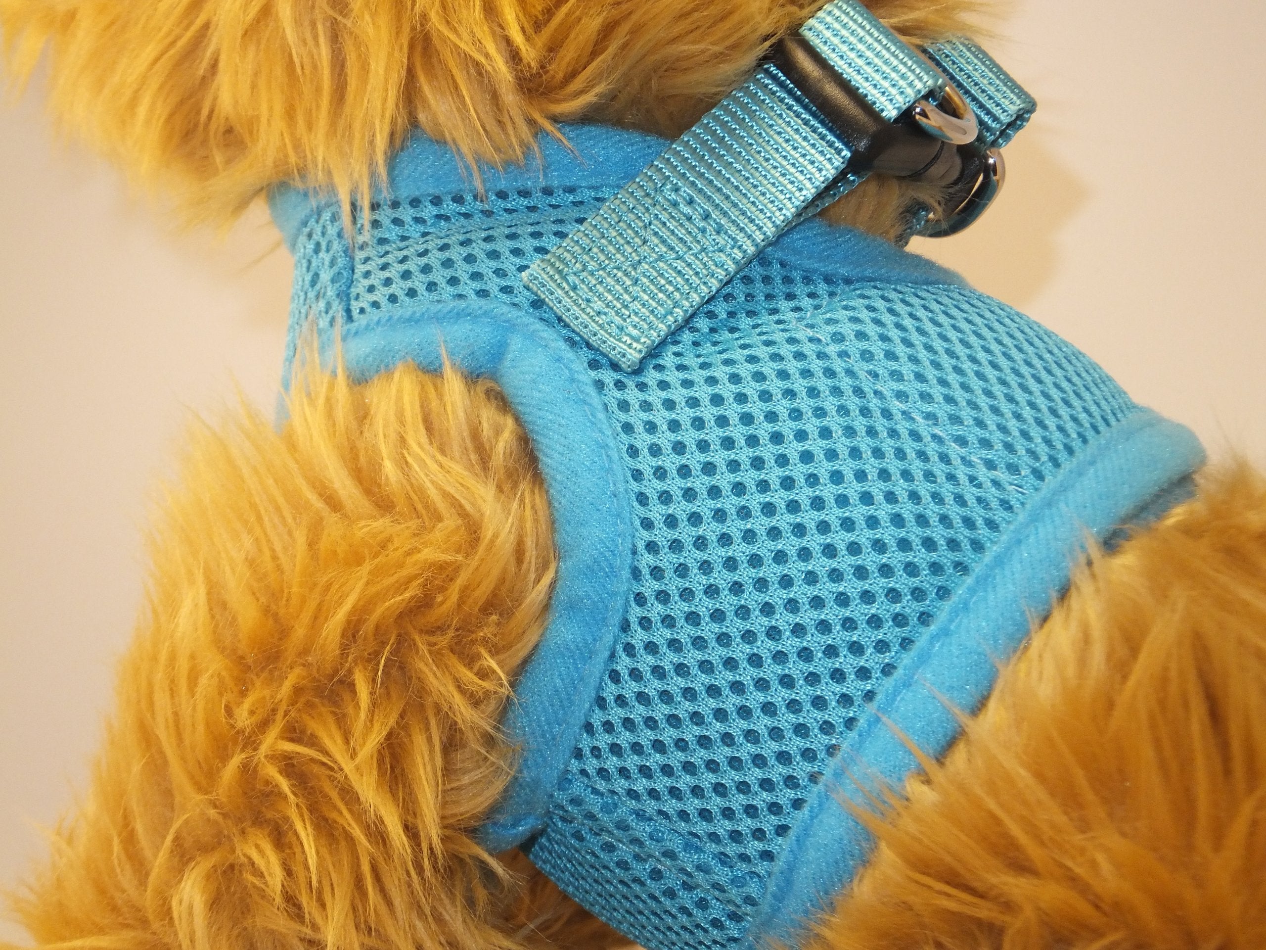 Snazzi Pet Soft Mesh Comfy Step In Dog Vest Harness Tiny Xs Small Med Dogs 2-16 Lbs Teacup Mini Toy Puppy (Sky Blue, Lg 16'-17.5' 9-12 Lbs)