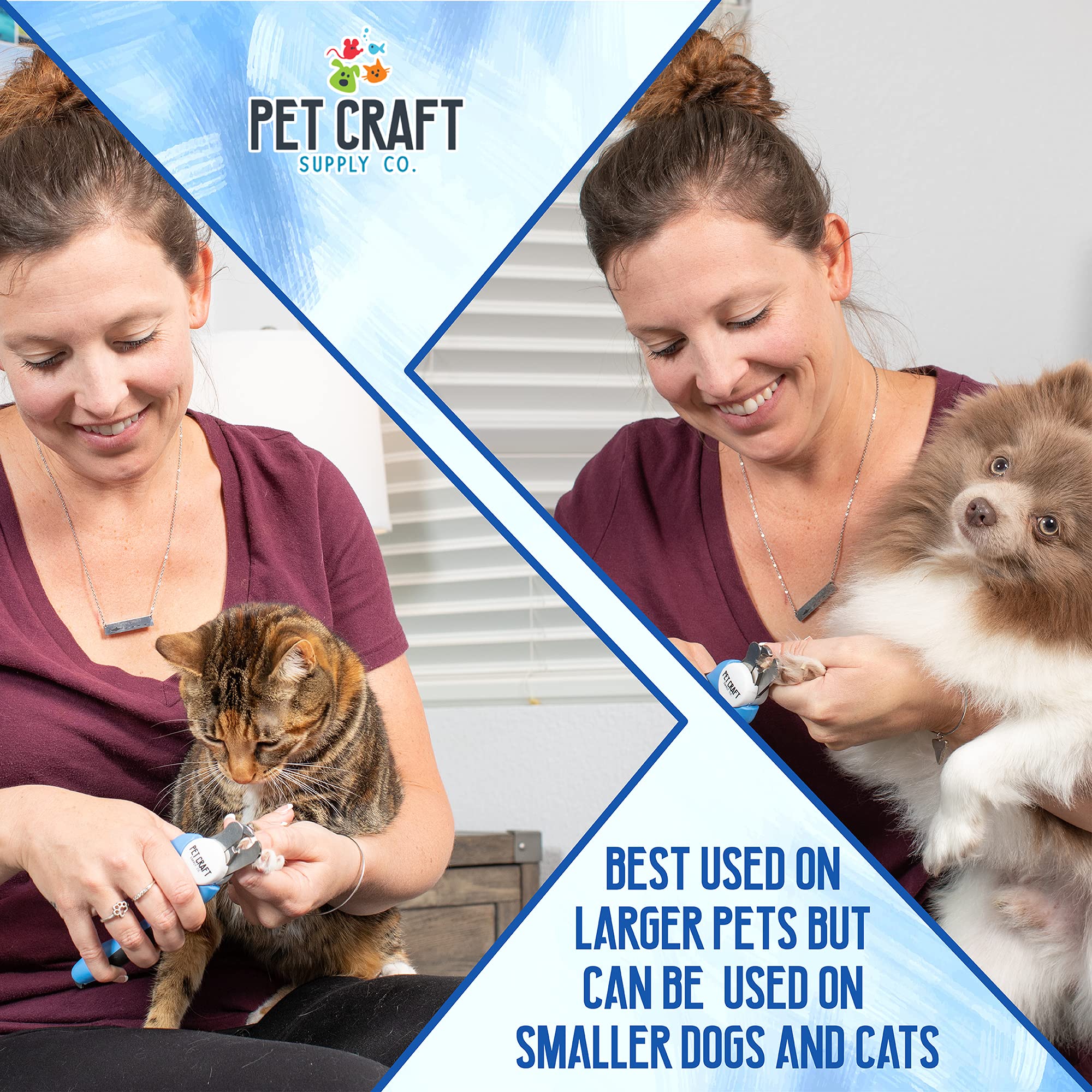 Pet Craft Supply Dog & Cat Pets Nail Clippers And Trimmers - With Safety Guard To Avoid Over Cutting, Bonus Nail File - Essential Puppies Supplies Grooming Kit