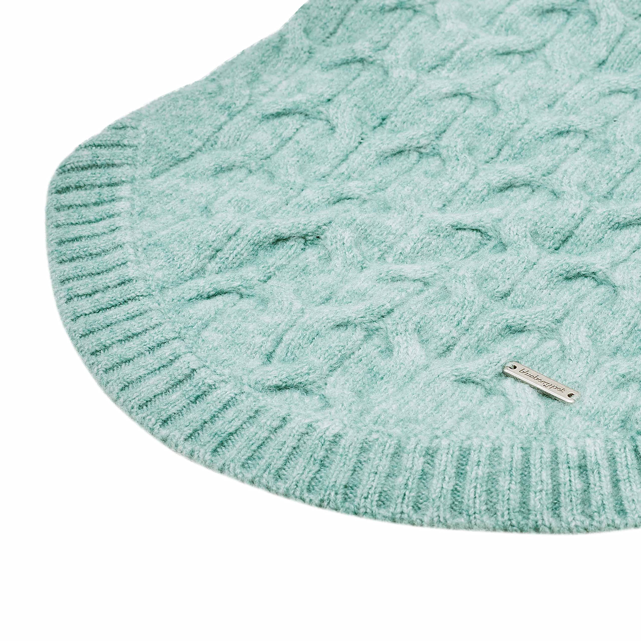 Blueberry Pet 2023 New Classic Fuzzy Textured Knit Pullover Crew-Neck Dog Sweater In Heathered Jade, Back Length 12', Pack Of 1 Clothes For Dogs