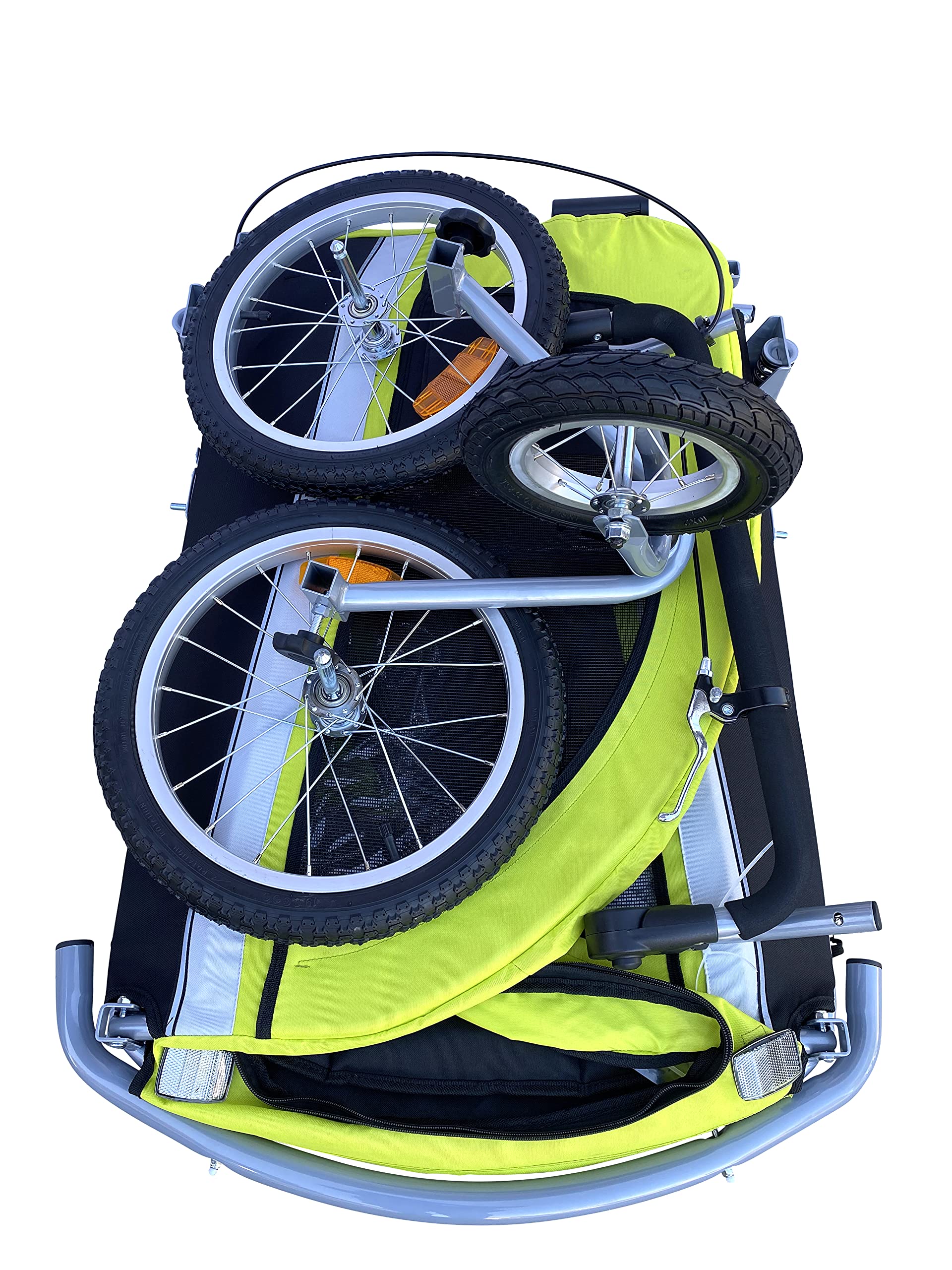 Booyah Extra Large Pet Bike Trailer & Stroller Jogger - Orange, Powder Coated Alloy, Non-Tipping Design