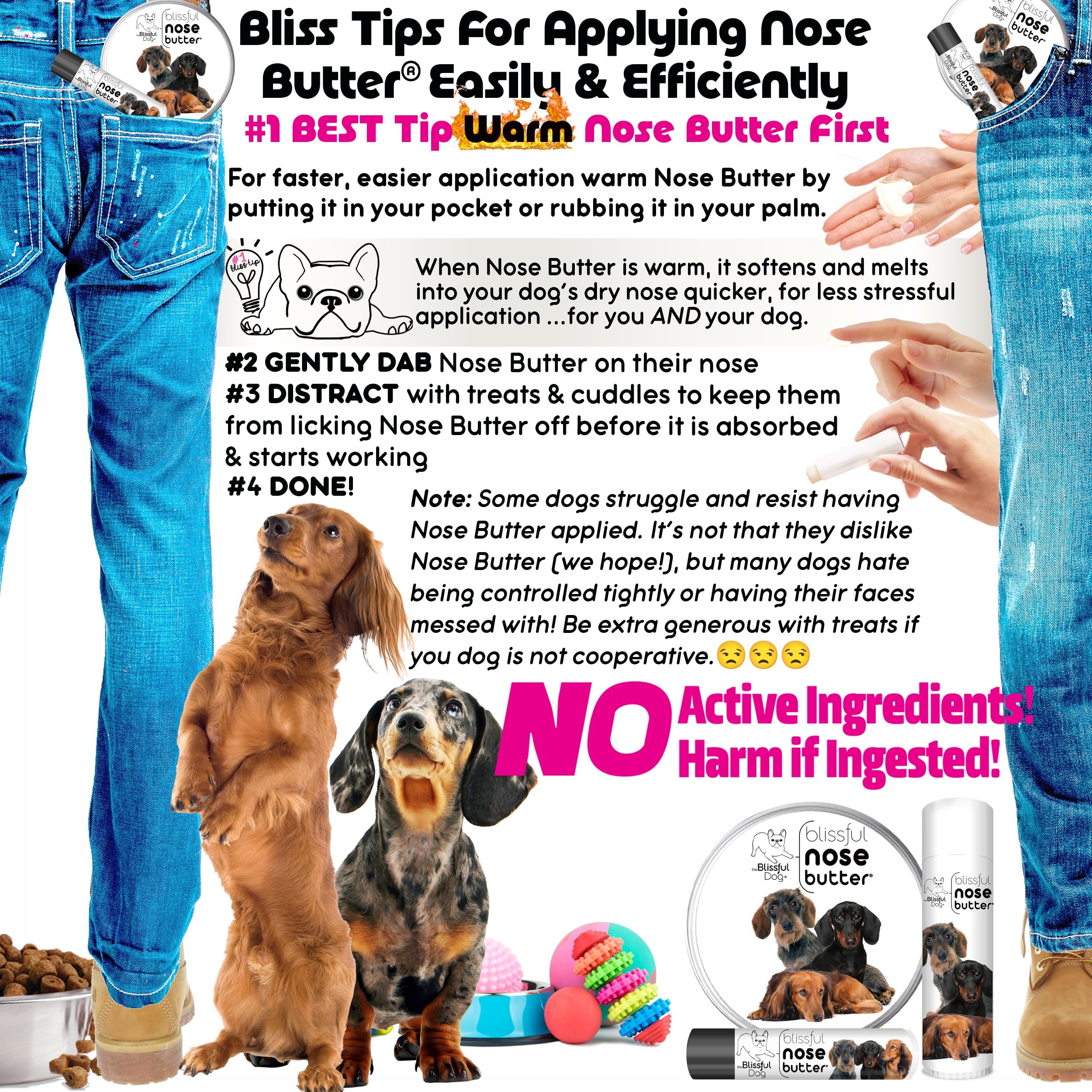 The Blissful Dog Dachshund Unscented Nose Butter, 8-Ounce