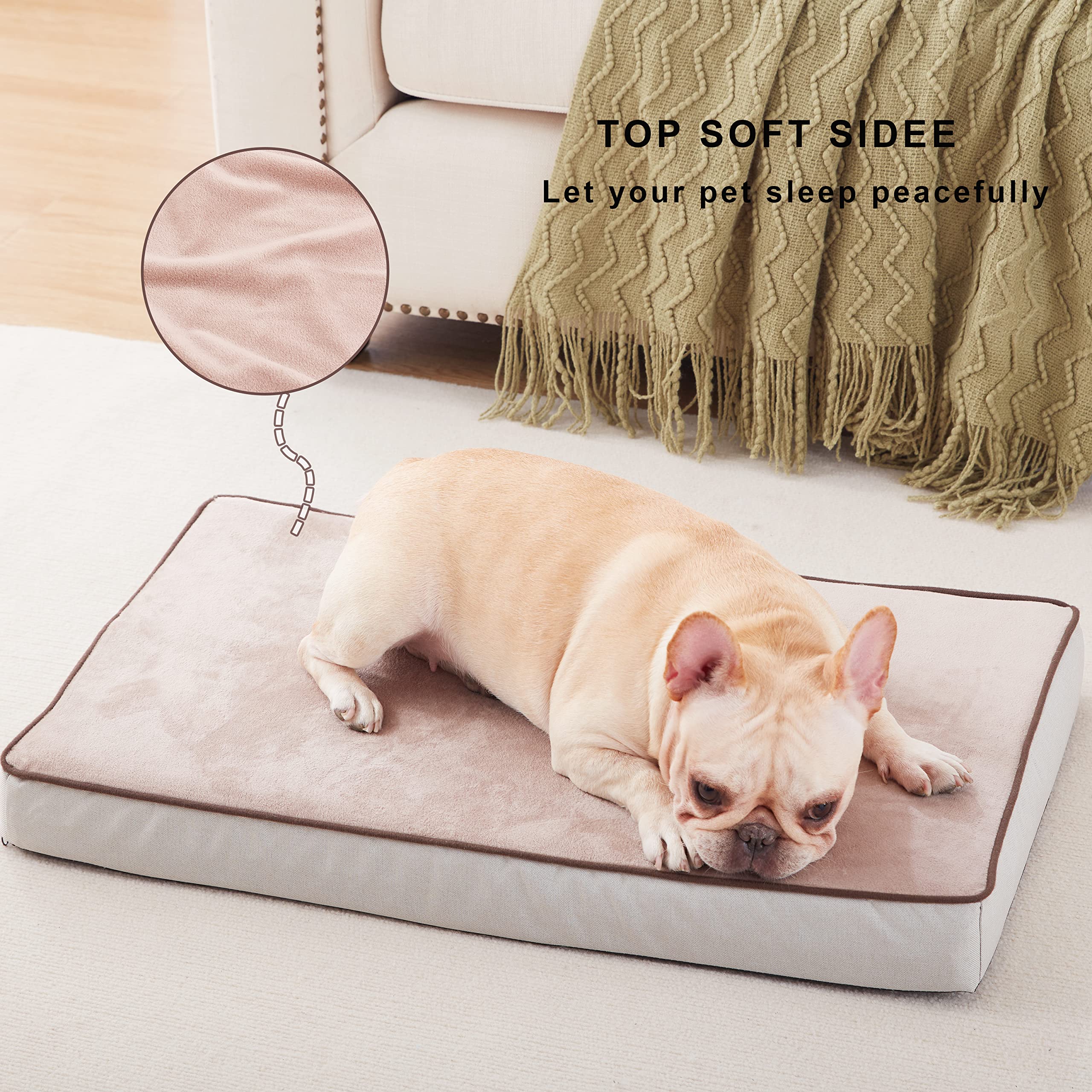 Gohoo Pet Orthopedic Memory Foam Dog Bed, Cooling Dog Beds For Medium/Large Dogs -Waterproof Pet Bed For Crate With Removable Wa